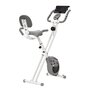 Voir la diapositive 1 : HOMCOM Vélo d'appartement pliable grand confort dossier selle réglable poignées ergonomiques écran LCD multifonction support tablette acier blanc gris