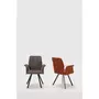 HOMIFAB Lot de 2 fauteuils de table en tissu gris foncé - Alann