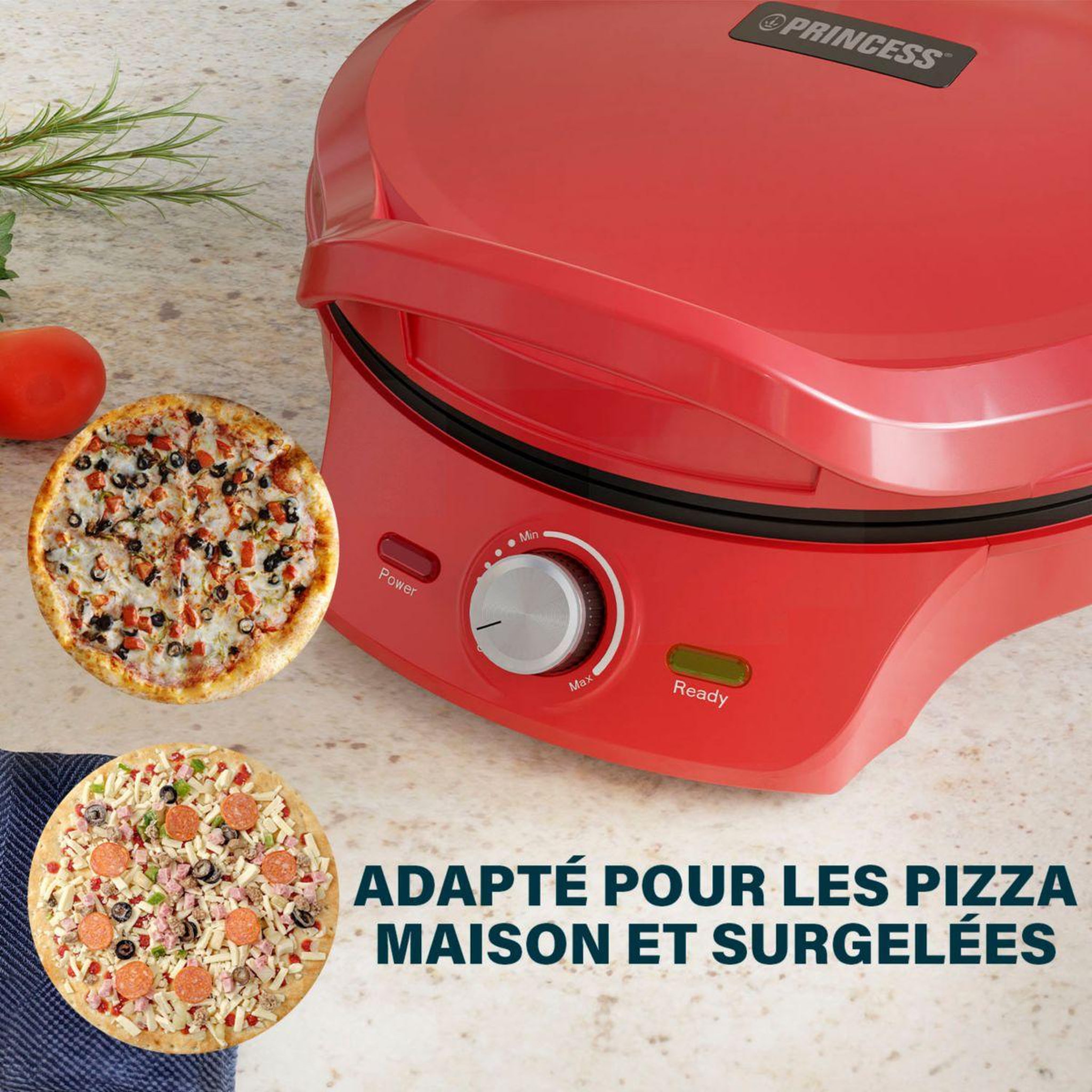 Voir la diapositive 5 : PRINCESS Four à pizza électrique machine pizza/thermost. Réglable / grill