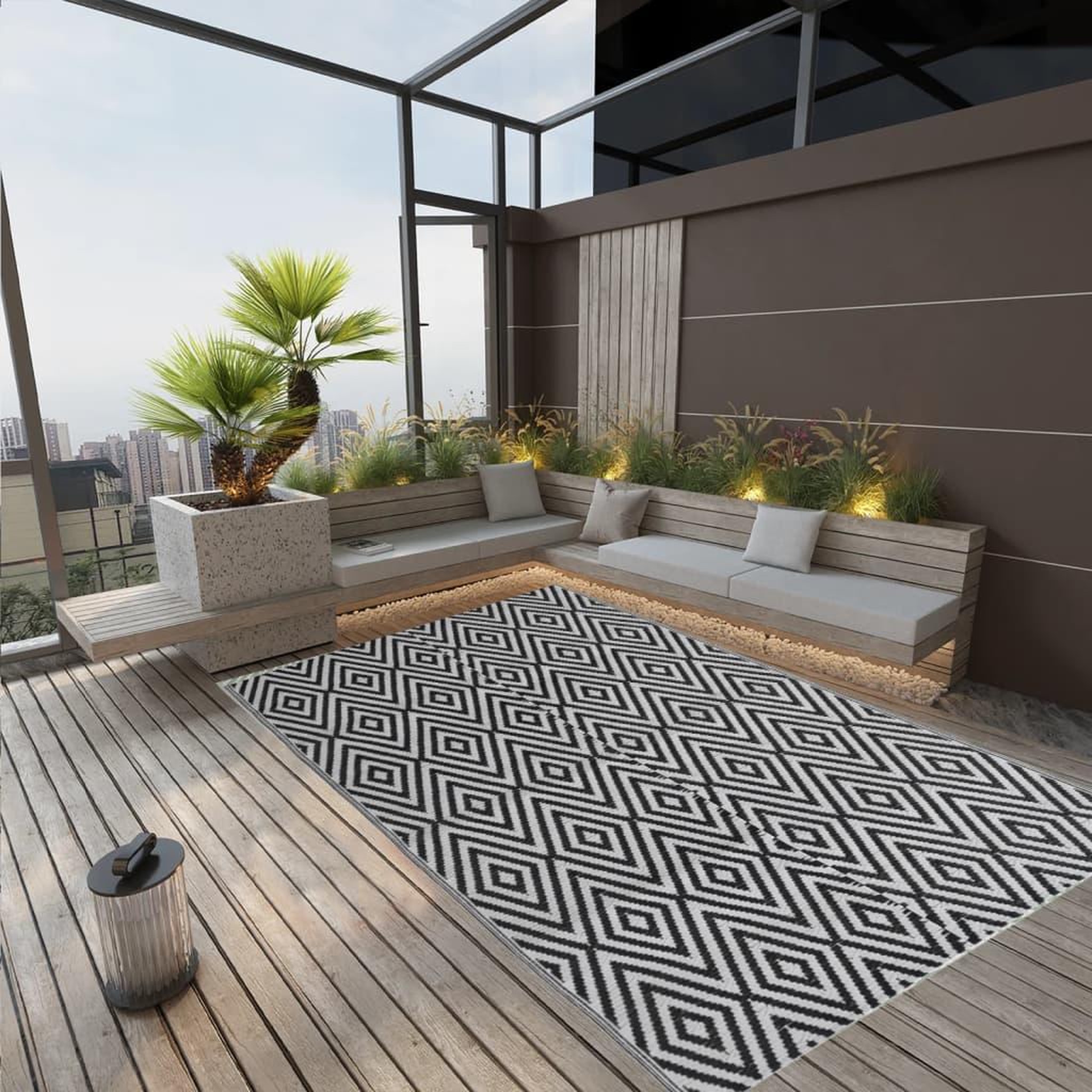 Voir la diapositive 1 : VIDAXL Tapis d'exterieur ARAKIL Noir 140x200 cm PP