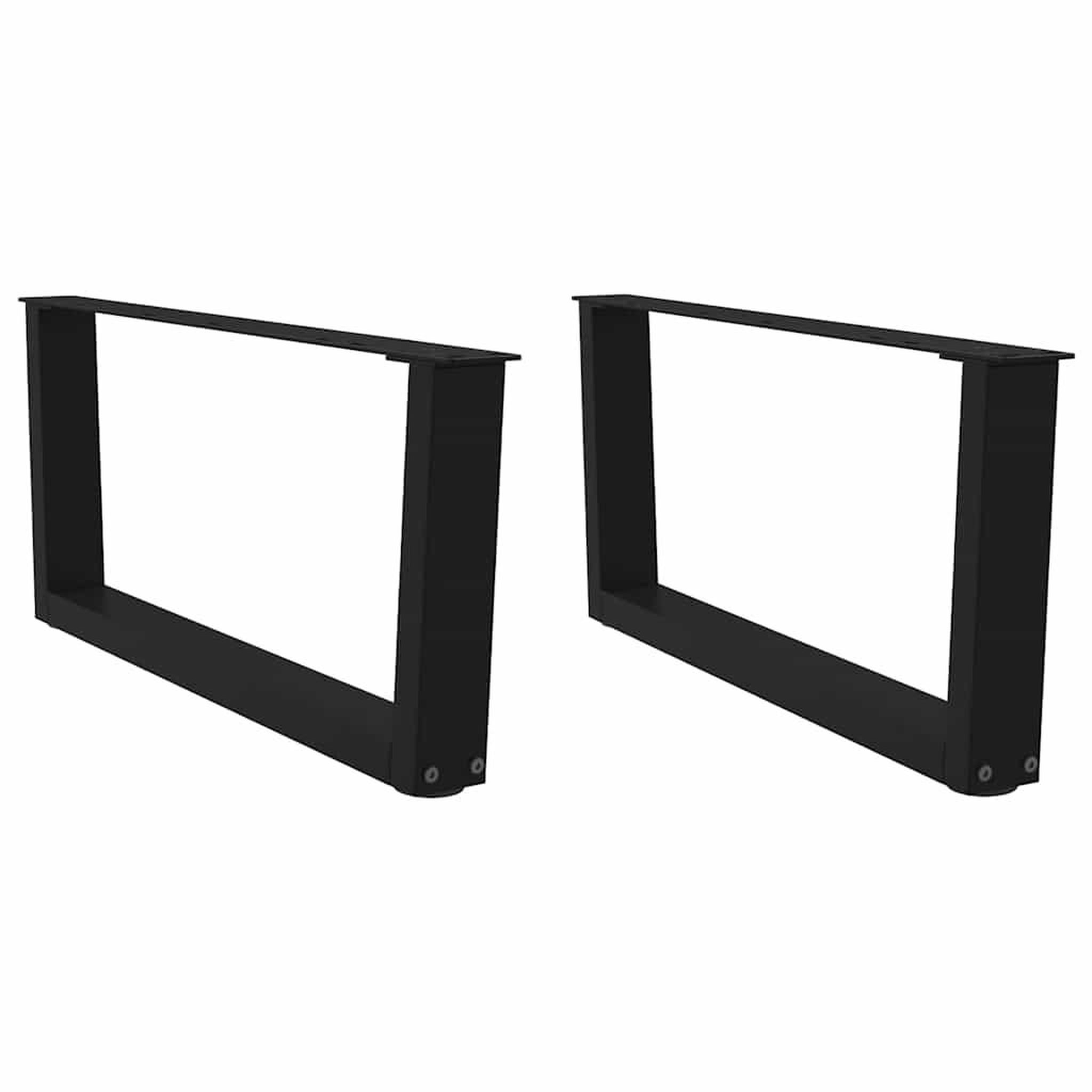 VIDAXL Pieds de table a manger forme V 2 pcs noir 70x(30-31,3)cm acier