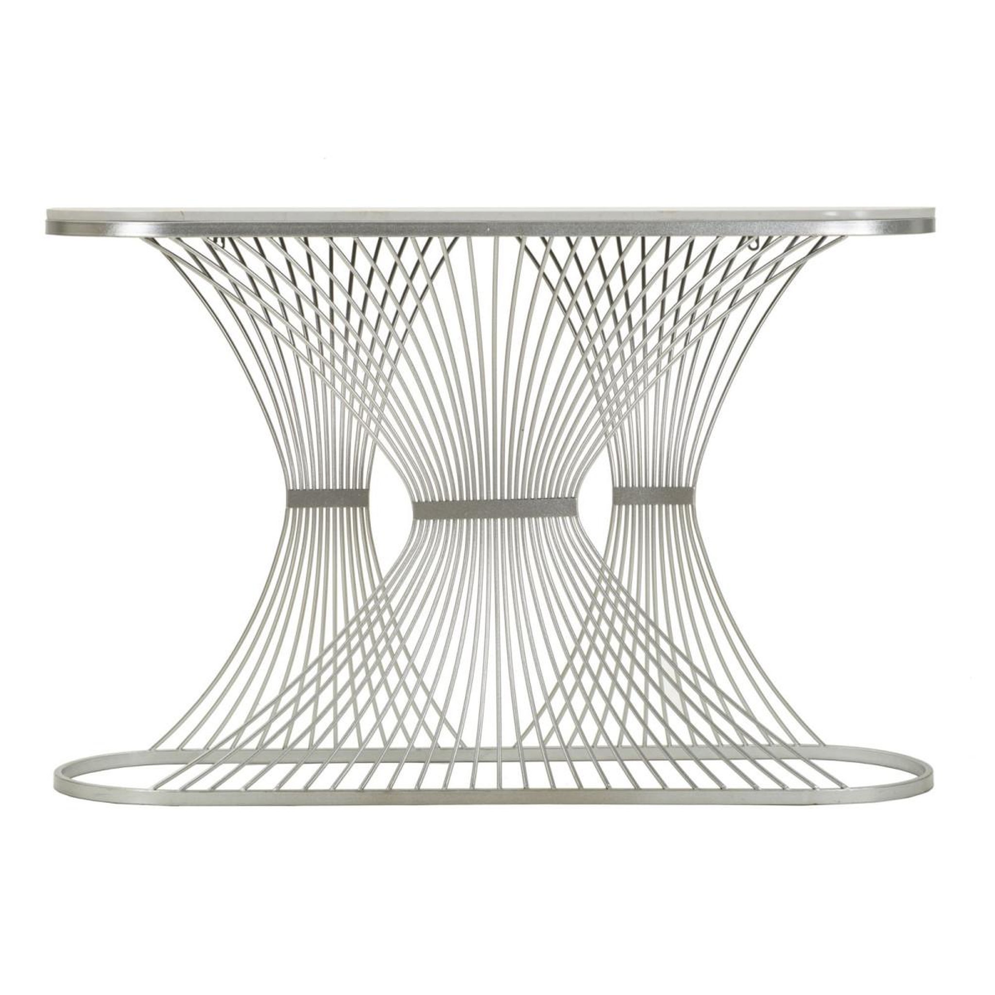 Voir la diapositive 3 : Paris Prix Console design en marbre  bridge  120cm argent