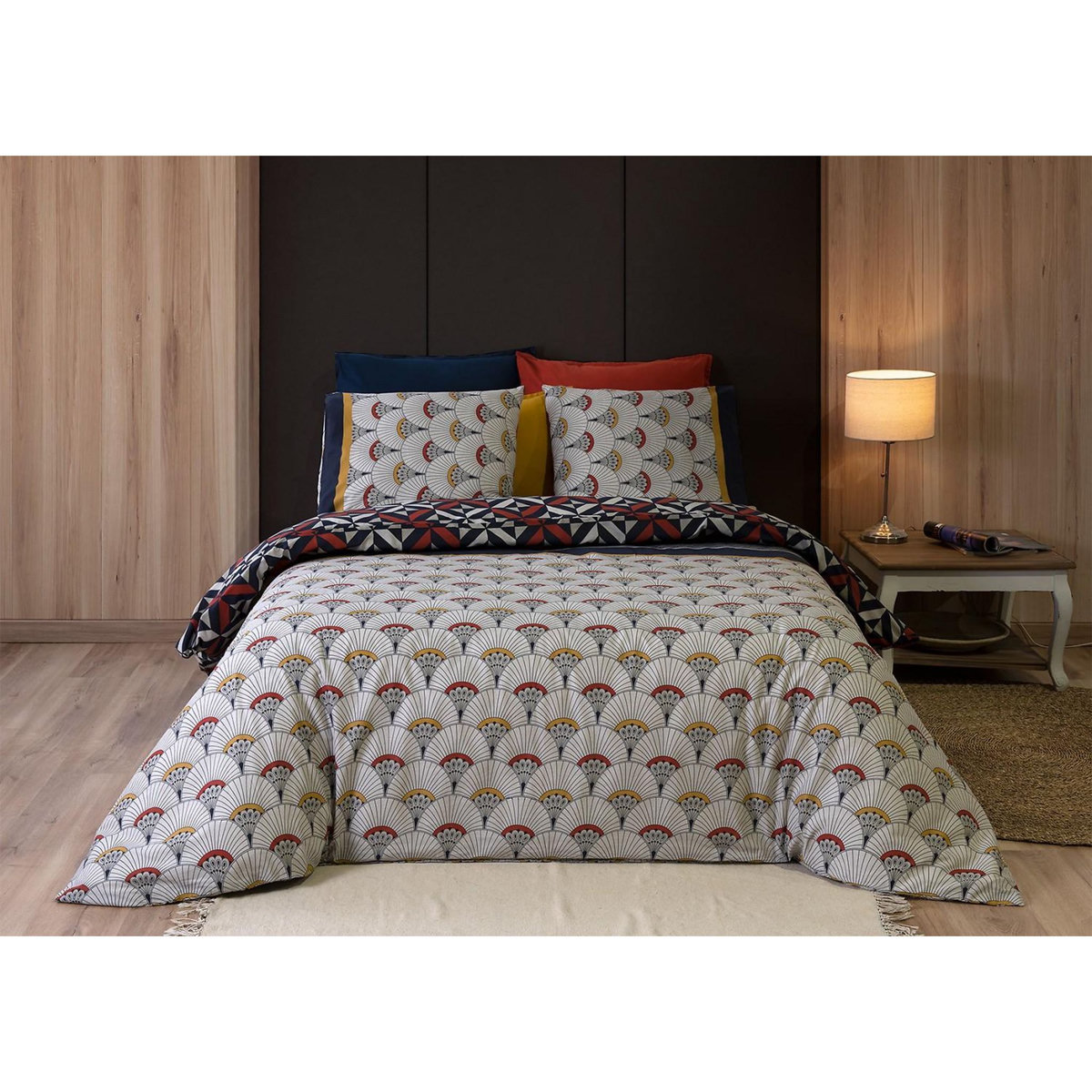 ATELIER DU COTON Parure housse de couette 100% coton 57fils panka