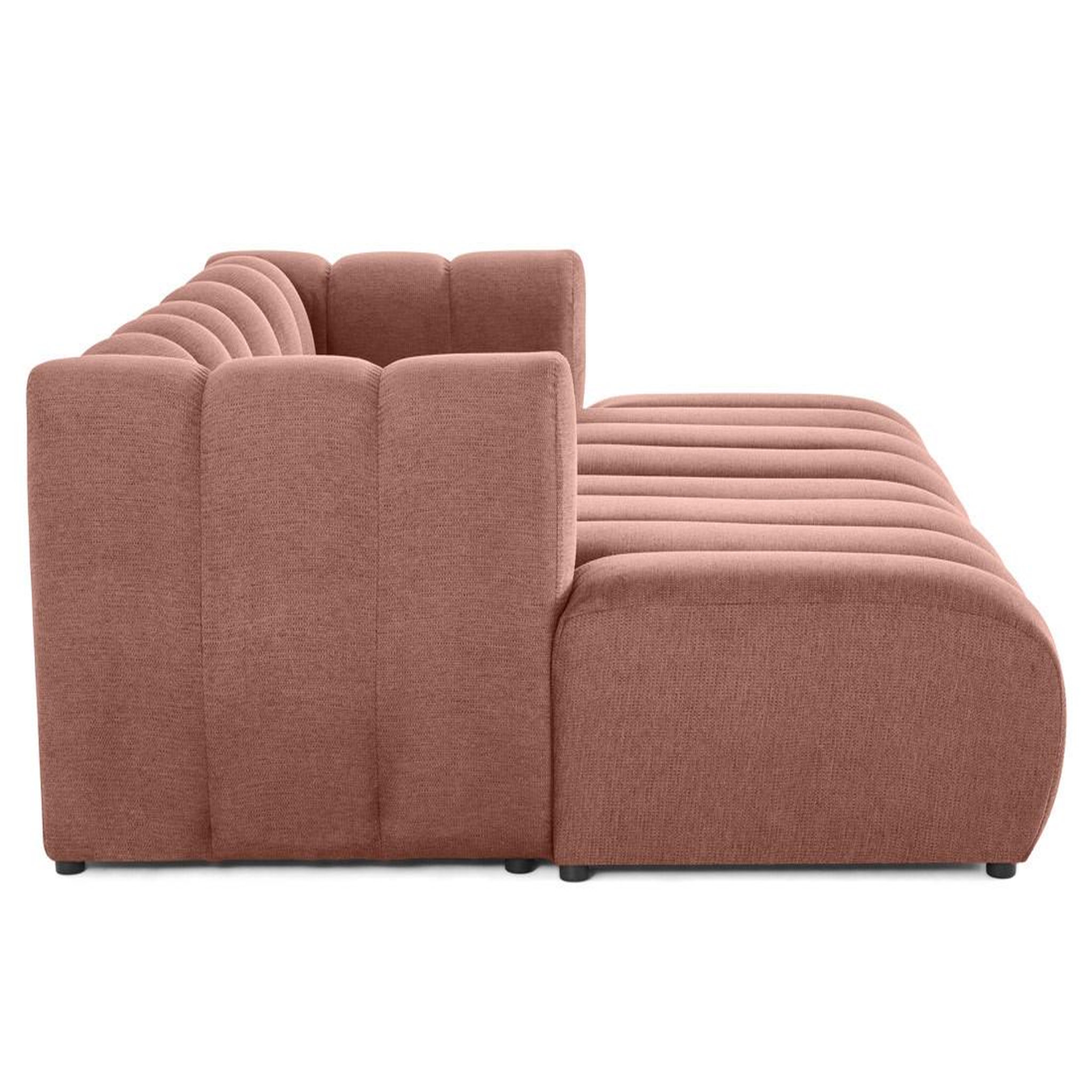 Voir la diapositive 5 : BEST MOBILIER Debbie - canapé modulable droit 3 places avec double méridienne - assise profonde - en tissu texturé