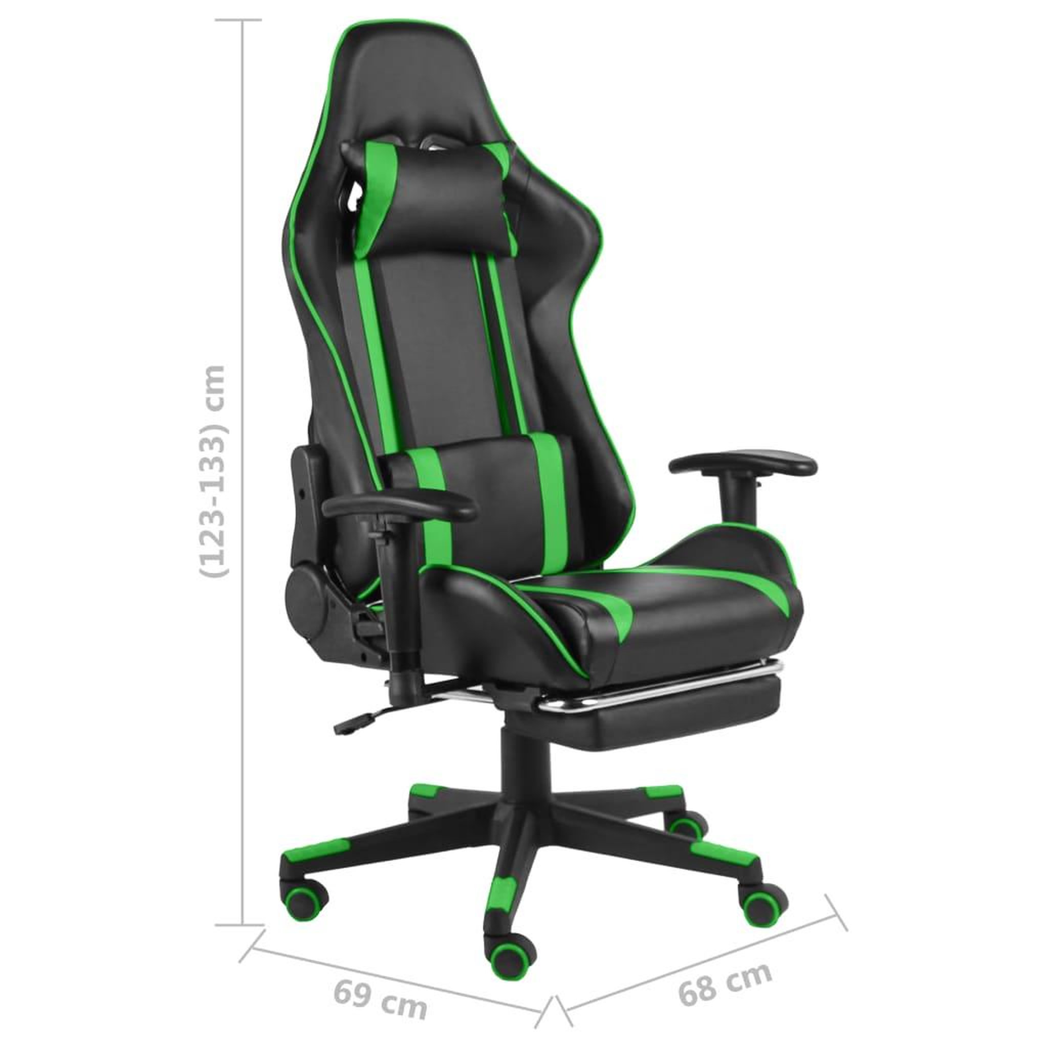 Voir la diapositive 6 : VIDAXL Chaise de jeu pivotante avec repose-pied Vert PVC