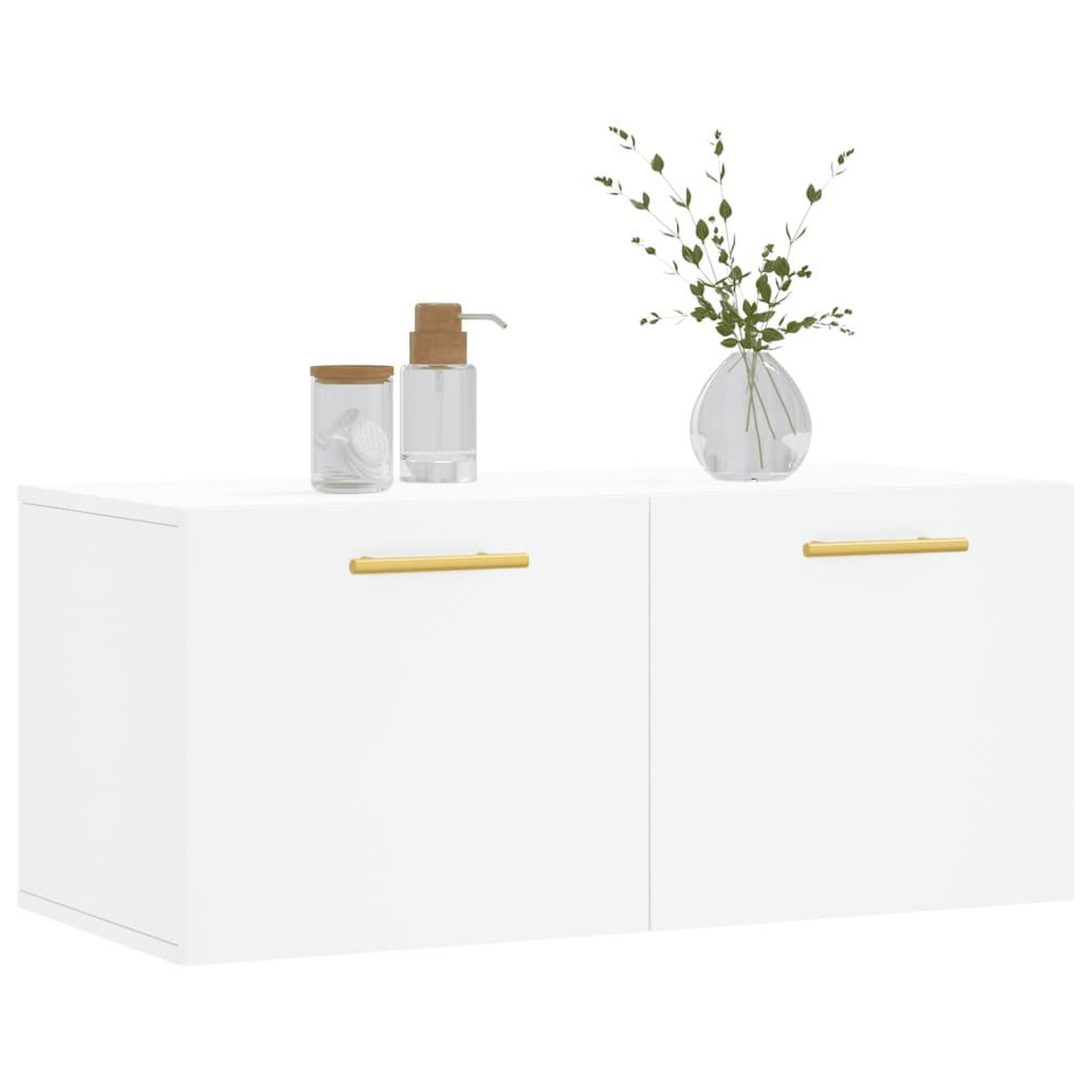 Voir la diapositive 3 : VIDAXL Armoire murale blanc 80x36,5x35 cm bois d'ingenierie