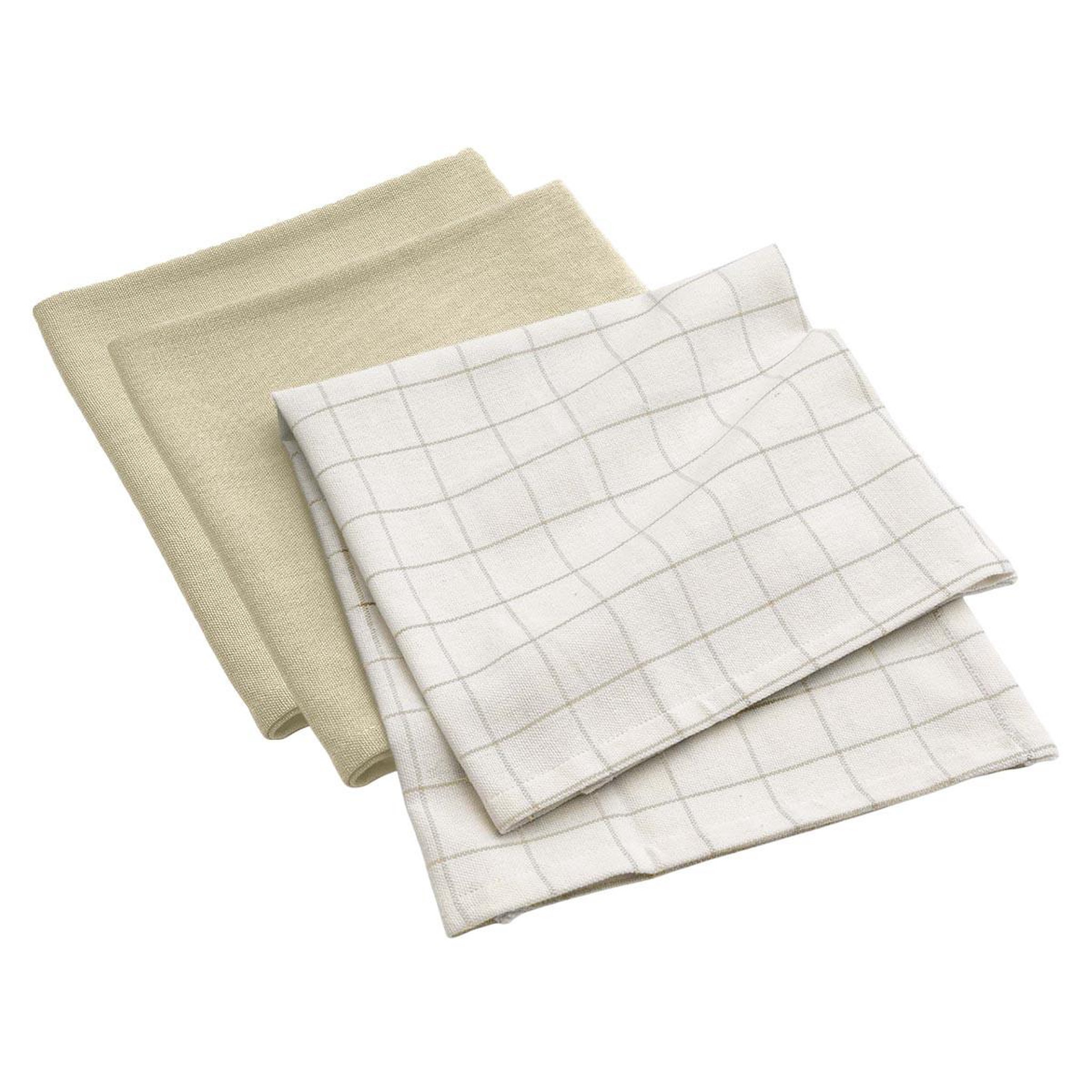 Douceur d'Intérieur Lot de 3 torchons de cuisine  gourmet  50x70cm naturel
