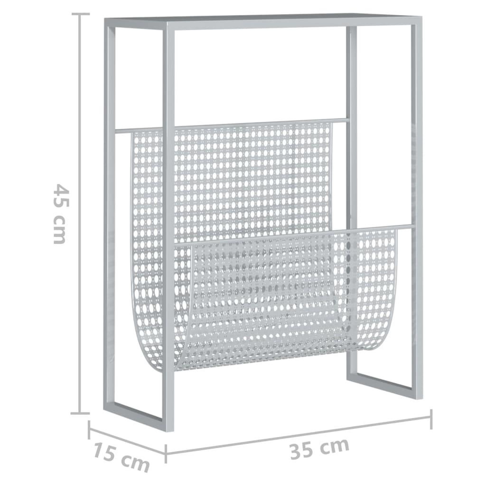 Voir la diapositive 6 : VIDAXL Porte-revue Argente 35x15x45 cm Acier