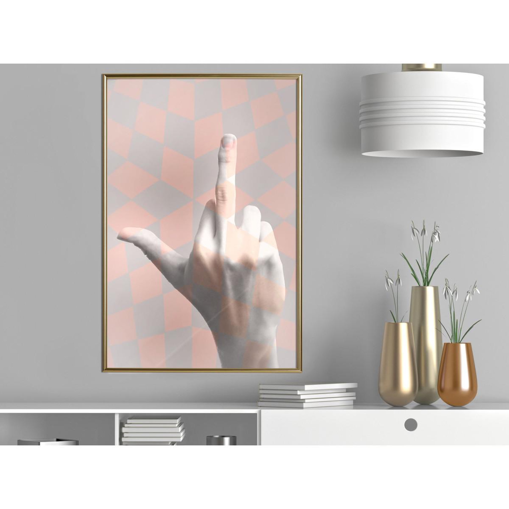 Voir la diapositive 2 : Paris Prix Affiche murale encadrée  middle finger