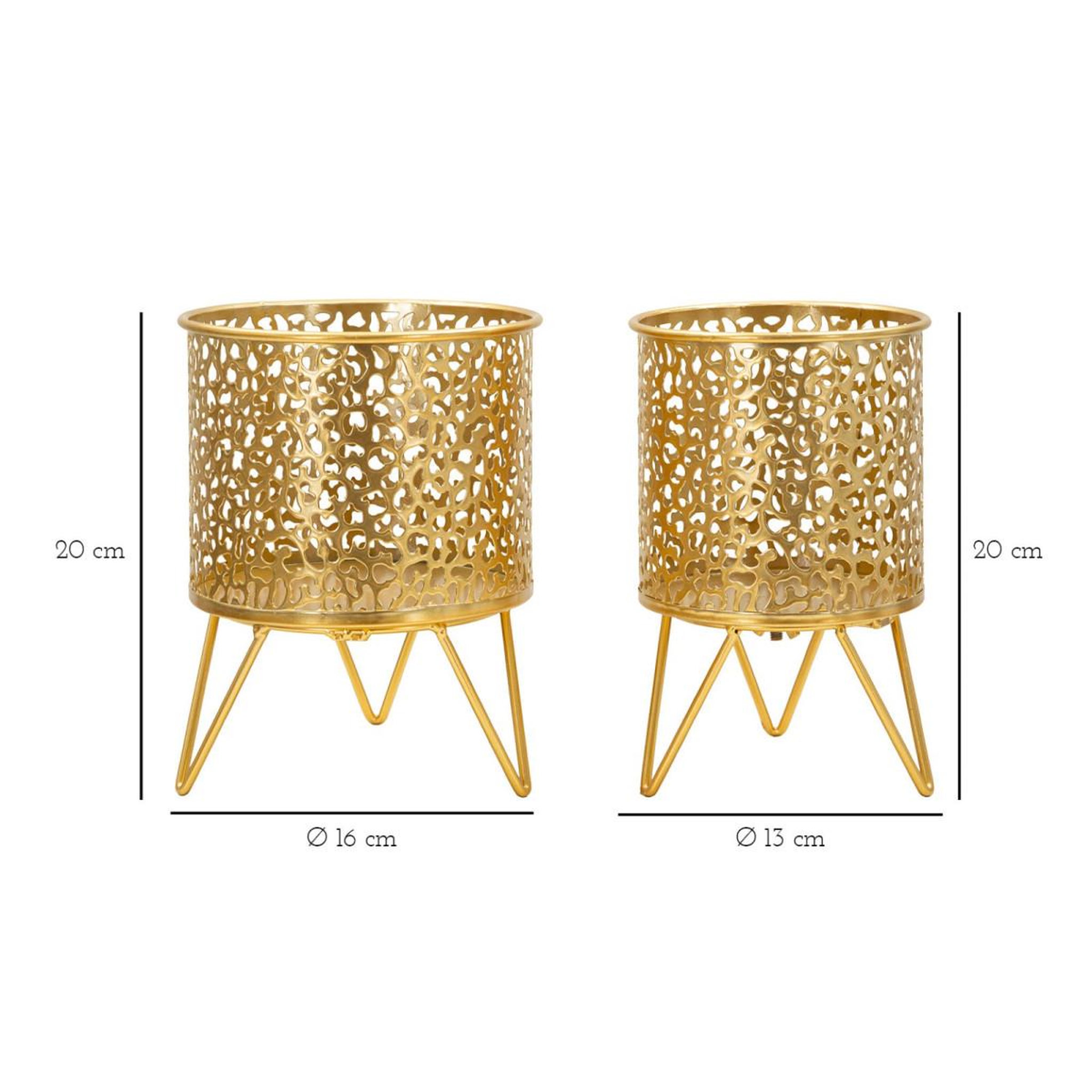 Voir la diapositive 6 : Paris Prix Lot de 2 cache-pots design  piny  20cm or
