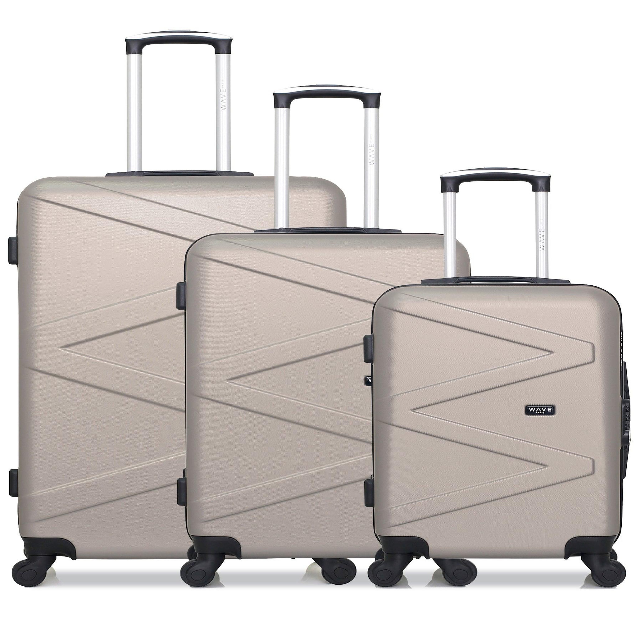 WAVE PARIS Wave paris - lot de 3 - valise grand format, valise weekend et valise cabine amazone