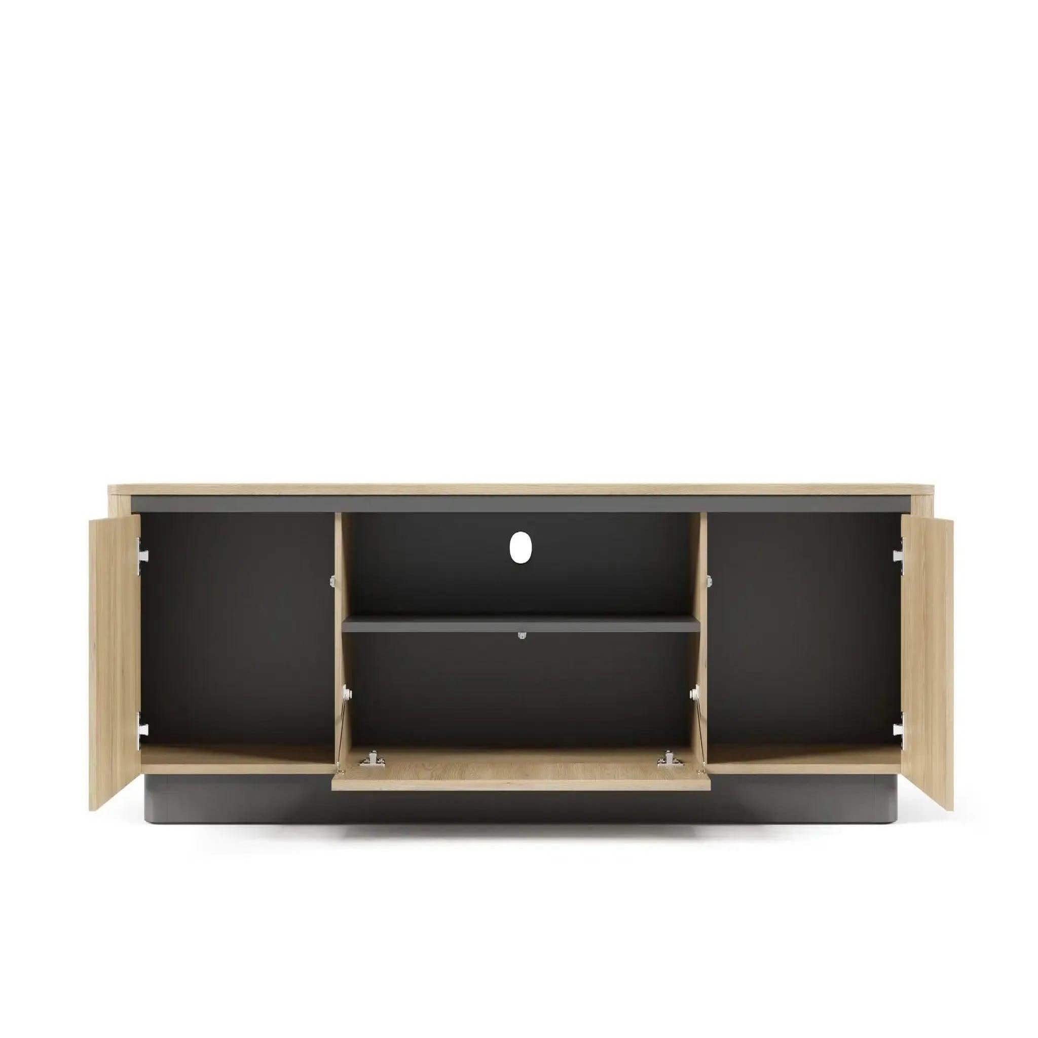 CASANOVA PARIS Poppy - meuble tv 200cmeffet chêne cremona et noir - chêne clair