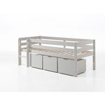 Paris Prix Pack - Lit Enfant Surélevé & 3 Tiroirs  Pino  90x200cm Blanc