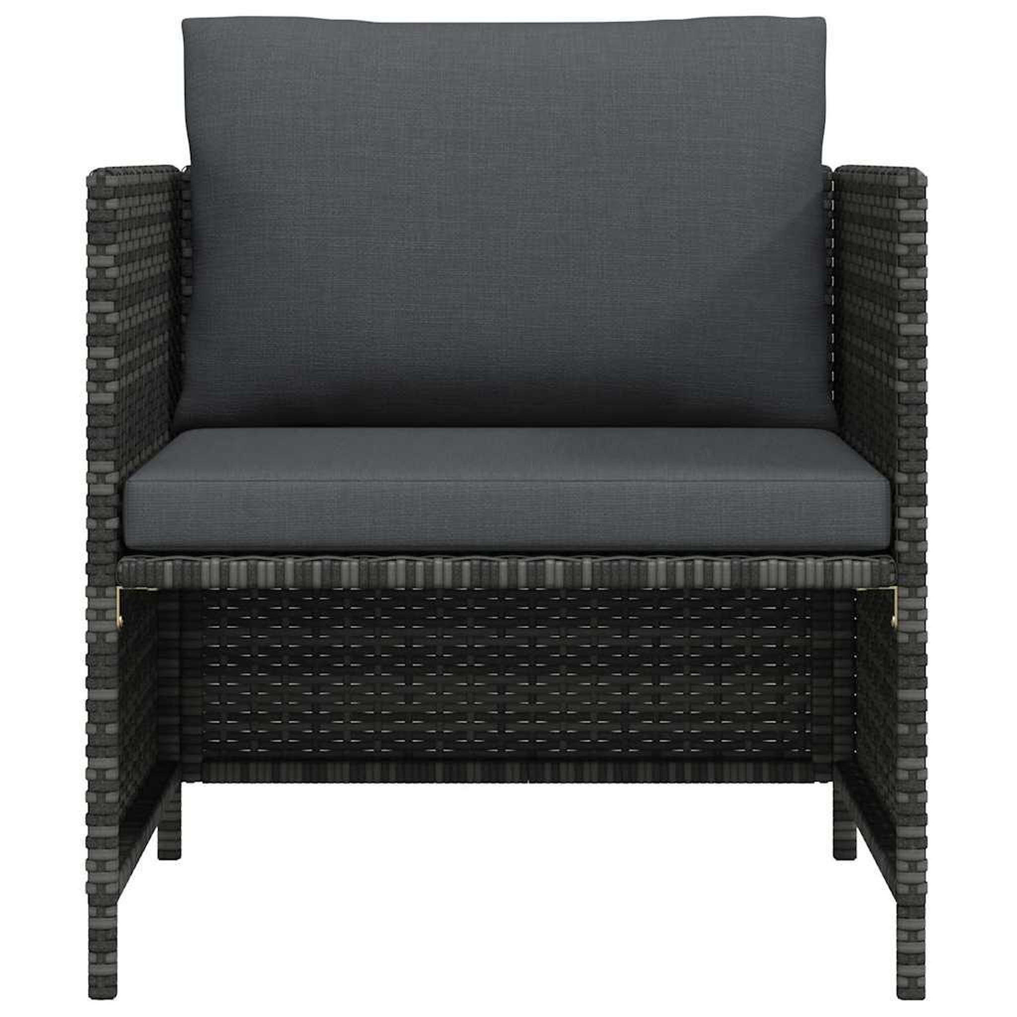 Voir la diapositive 4 : VIDAXL Canape de jardin avec coussins gris resine tressee