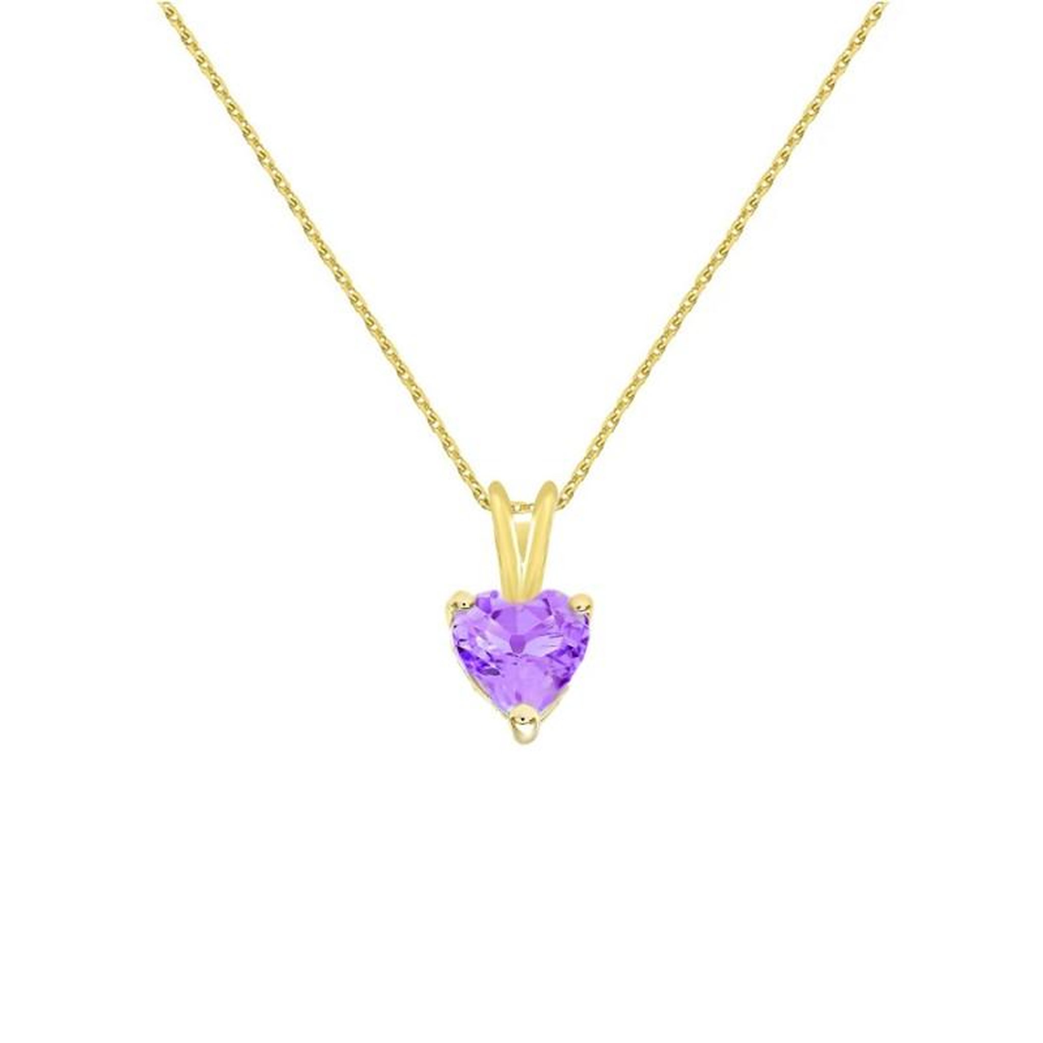 L'ATELIER D'AZUR Collier - Pendentif Or Jaune Améthyste Coeur - Femme
