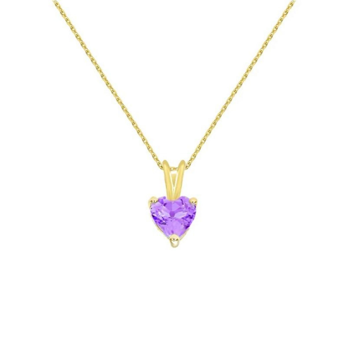 L'ATELIER D'AZUR Collier - Pendentif Or Jaune Améthyste Coeur - Femme