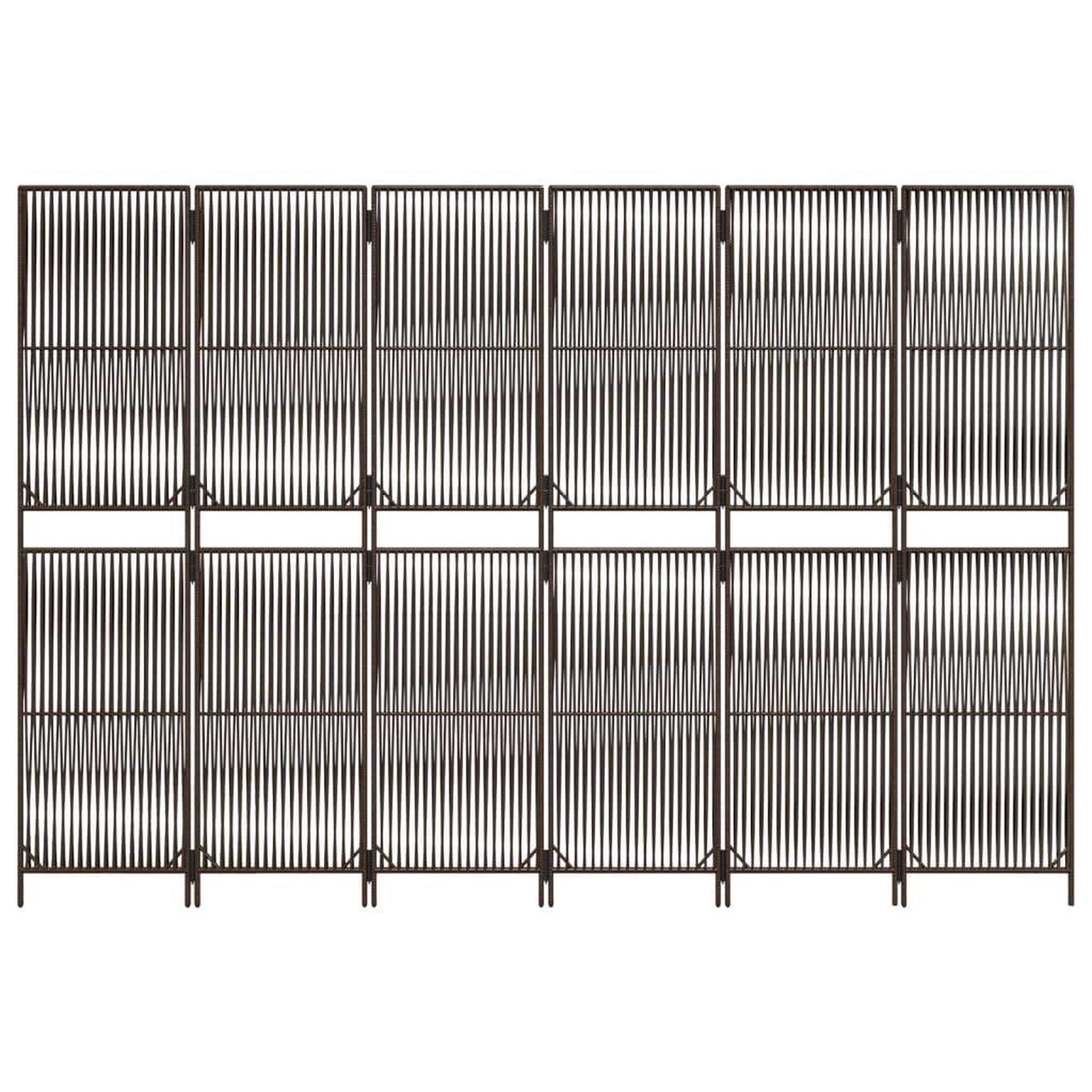 Voir la diapositive 5 : VIDAXL Cloison de separation 6 panneaux marron resine tressee