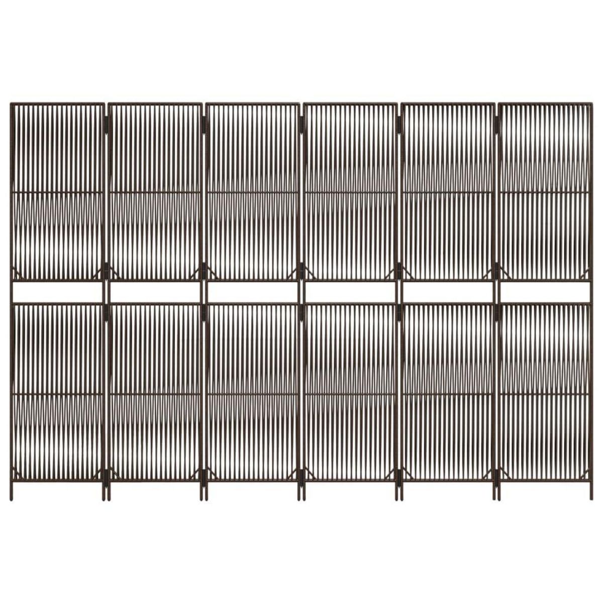 VIDAXL Cloison de separation 6 panneaux marron resine tressee