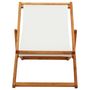 Voir la diapositive 2 : VIDAXL Chaise pliable de plage bois d'eucalyptus et tissu blanc creme
