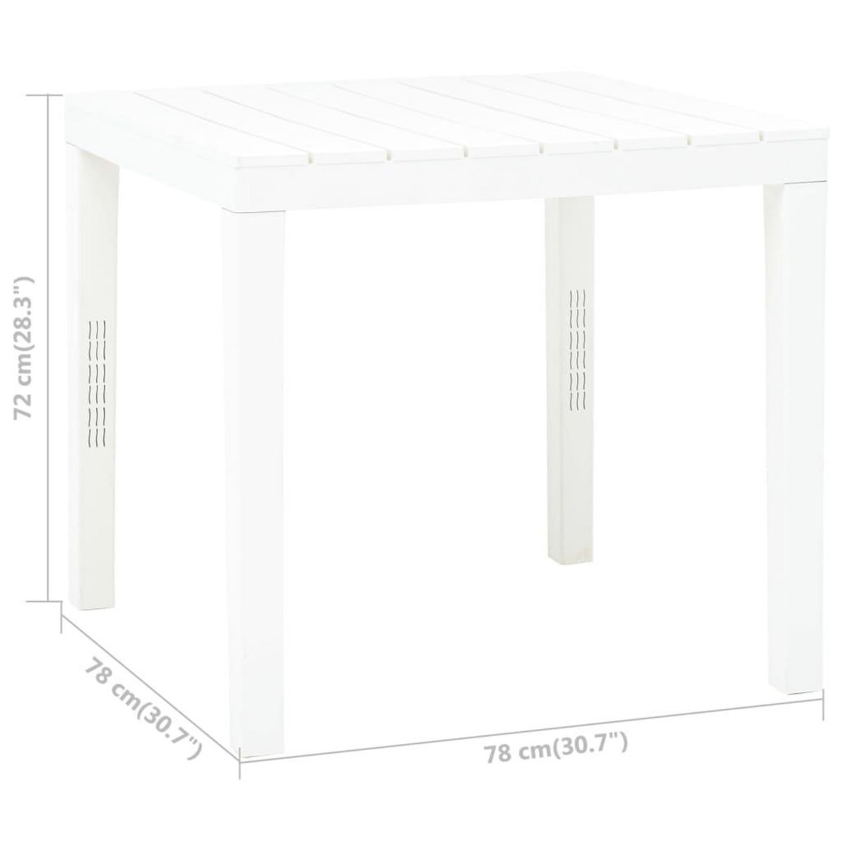 VIDAXL Table de jardin Blanc 78x78x72 cm Plastique