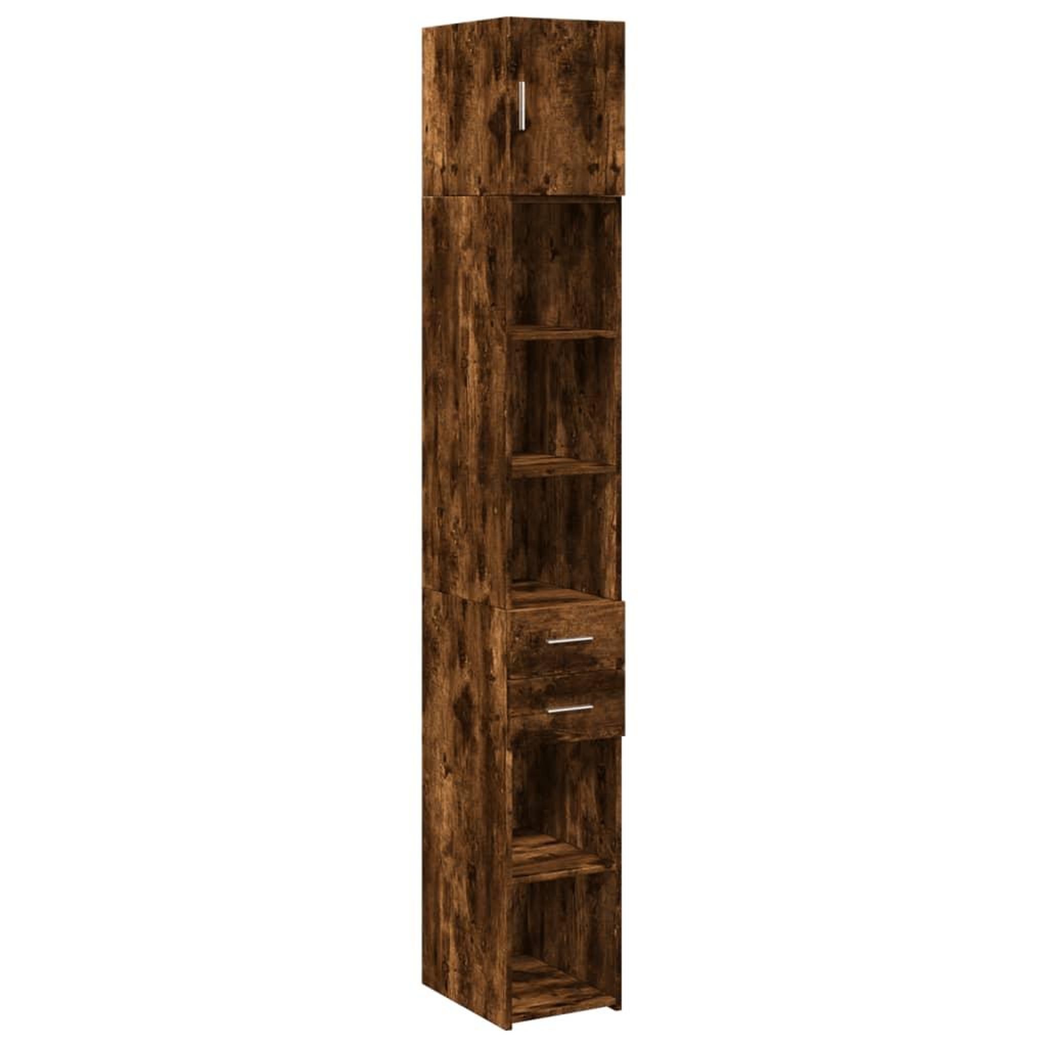 Voir la diapositive 2 : VIDAXL Armoire de rangement mince chene fume 30x42,5x225 cm