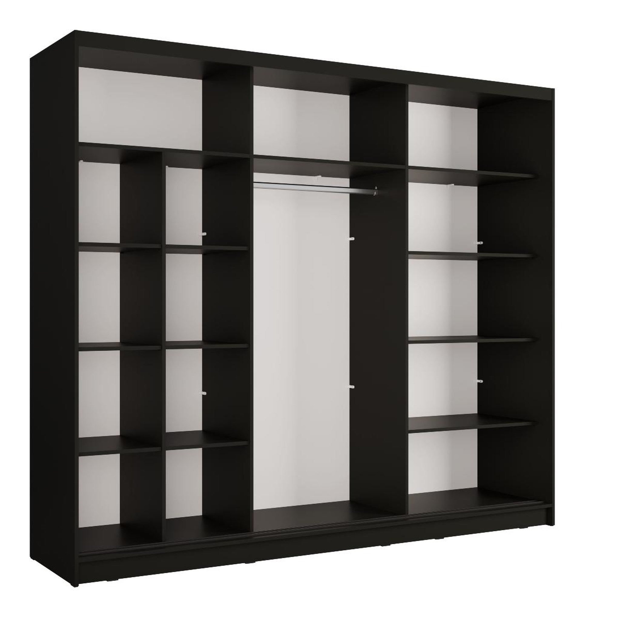 Voir la diapositive 3 : JLC KREATION Dressing coulissant noir et bois 250cm celia