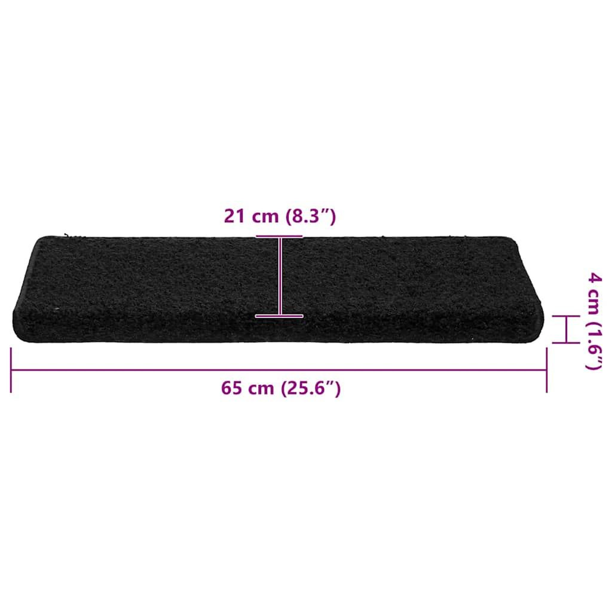 Voir la diapositive 6 : VIDAXL Tapis d'escalier 30 pcs 65x21x4 cm Noir