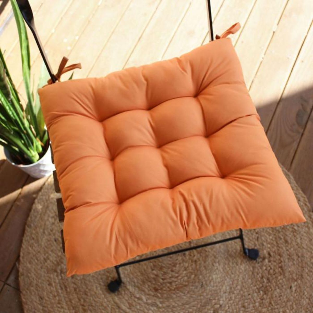 Paris Prix Galette de Chaise d'Extérieur  Bornéo  38x38cm Cognac