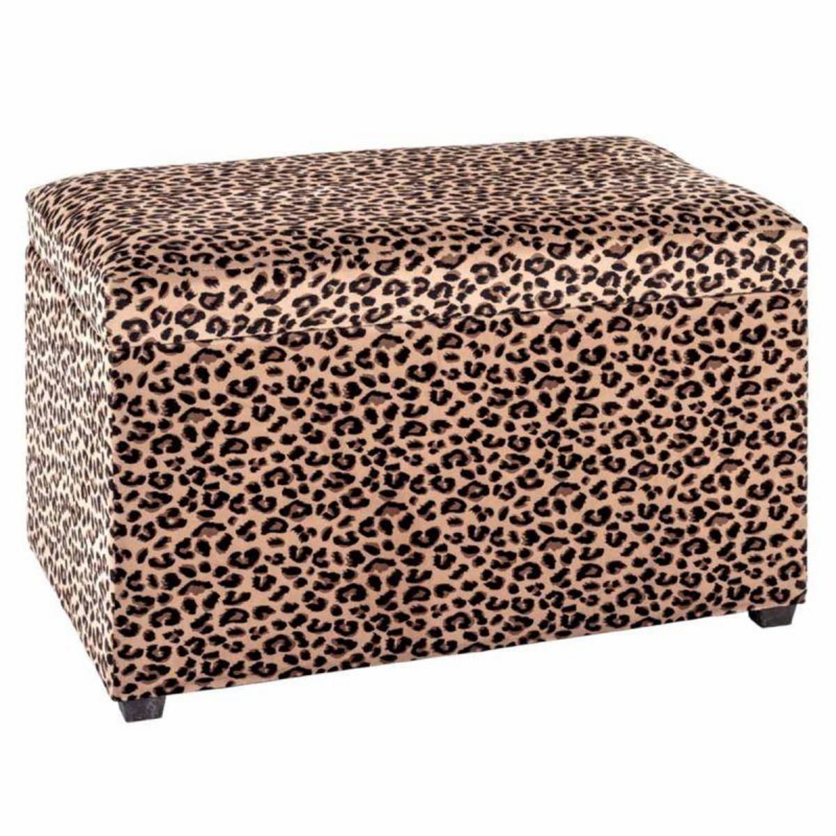 Paris Prix Coffre de Rangement  Motif Léopard  65cm Marron