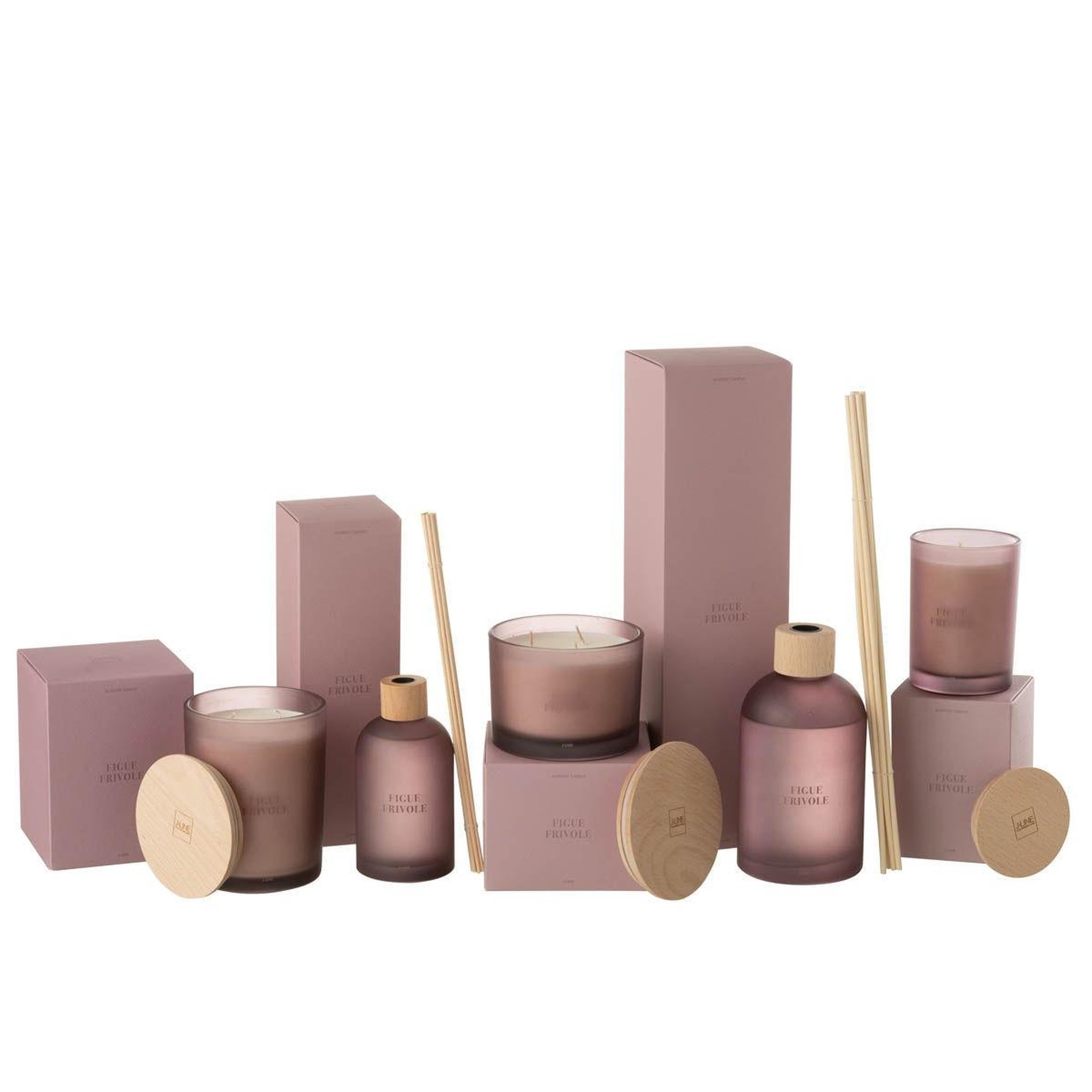 Voir la diapositive 4 : J-LINE Bougie parfumée  accords essentiels  14cm figue frivole