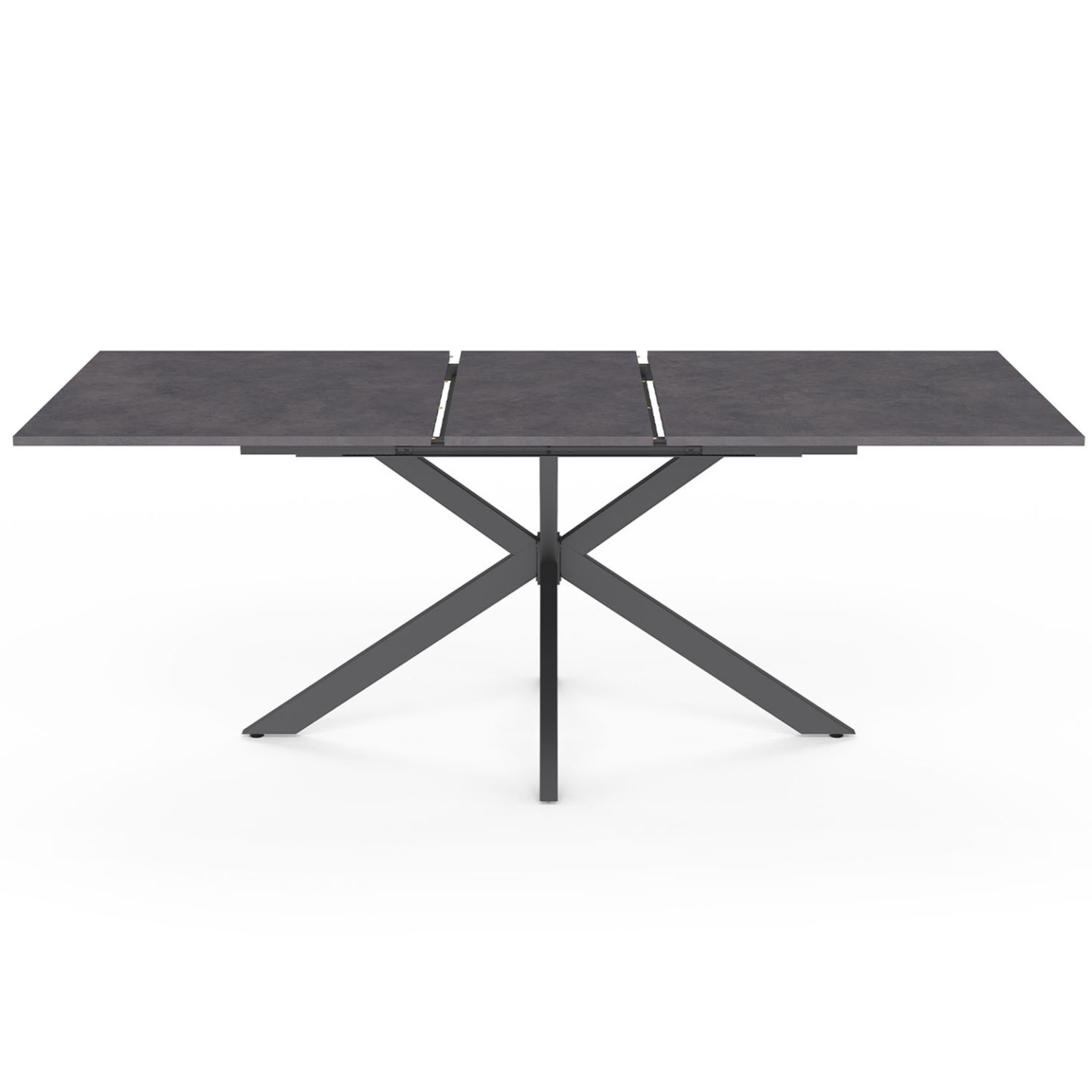 Voir la diapositive 3 : ID MARKET Table à manger extensible rectangle jaspe 6-10 personnes plateau effet béton pied araignée gris anthracite 160-200cm