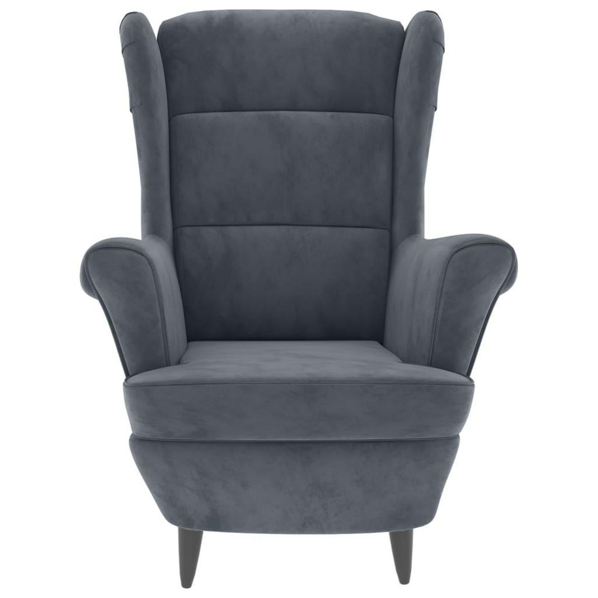 VIDAXL Fauteuil gris fonce velours