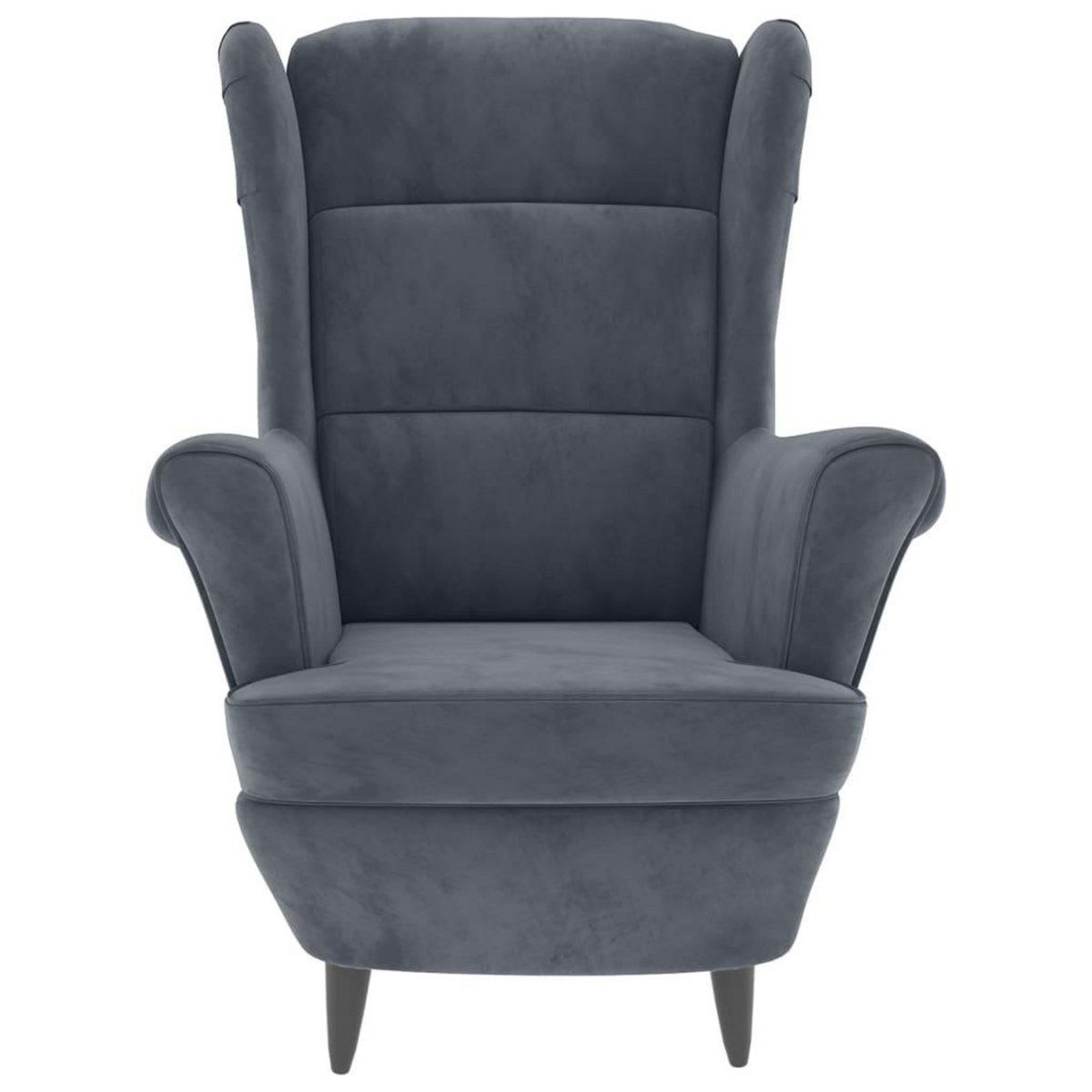 VIDAXL Fauteuil gris fonce velours