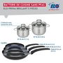 Voir la diapositive 2 : ELO Ensemble de 3 Poêles de cuisson 24, 28 et 32 cm et 2 faitouts 14 et 16 cm Elo Prima Brillant
