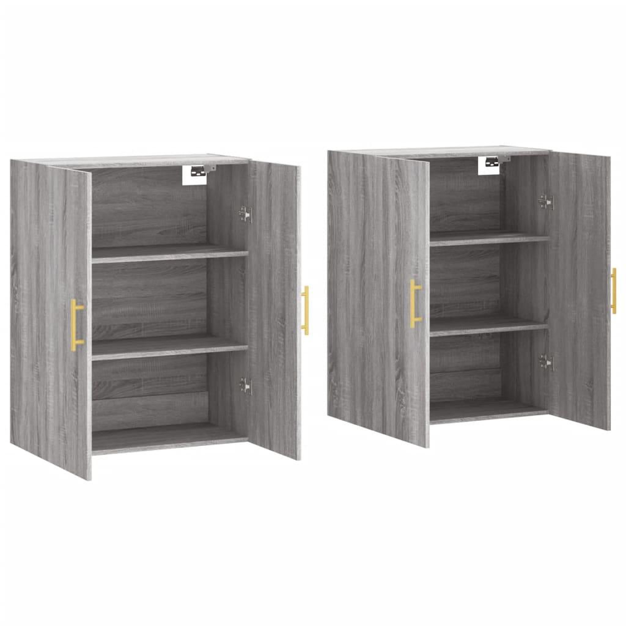 Voir la diapositive 4 : VIDAXL Armoires murales 2 pcs sonoma gris 69,5x34x90 cm