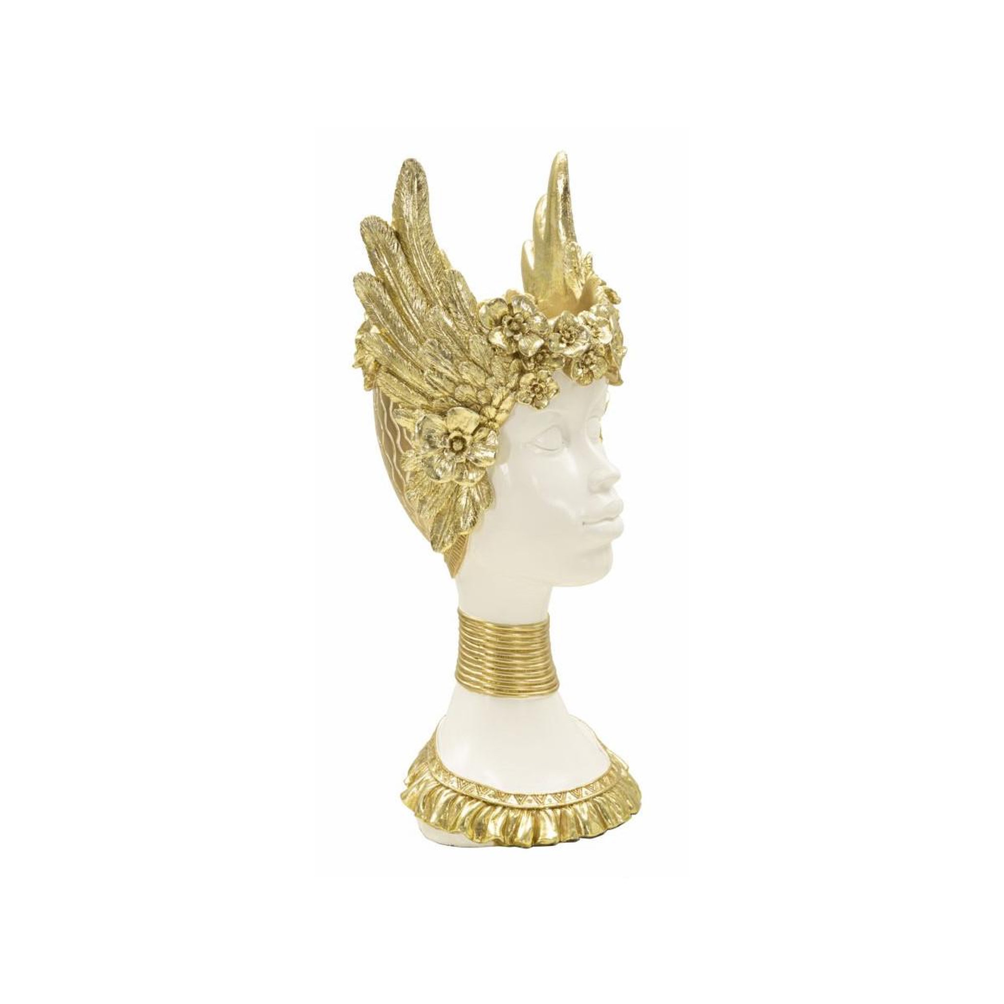 Voir la diapositive 2 : Paris Prix Statuette buste femme  athena  38cm blanc & or