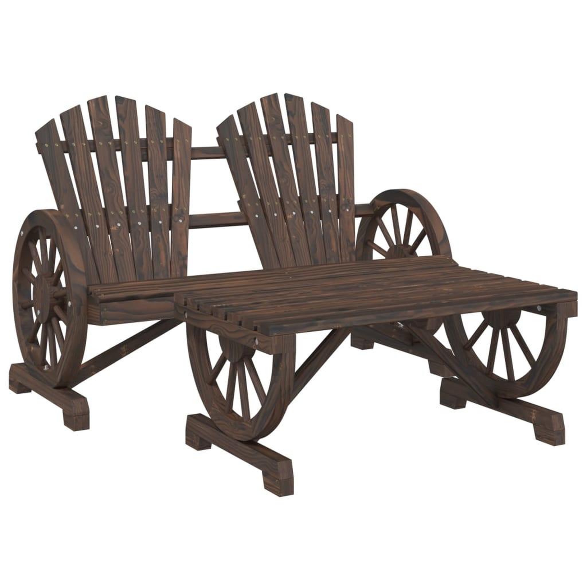 Voir la diapositive 2 : VIDAXL Salon de jardin 2 pcs bois de sapin massif