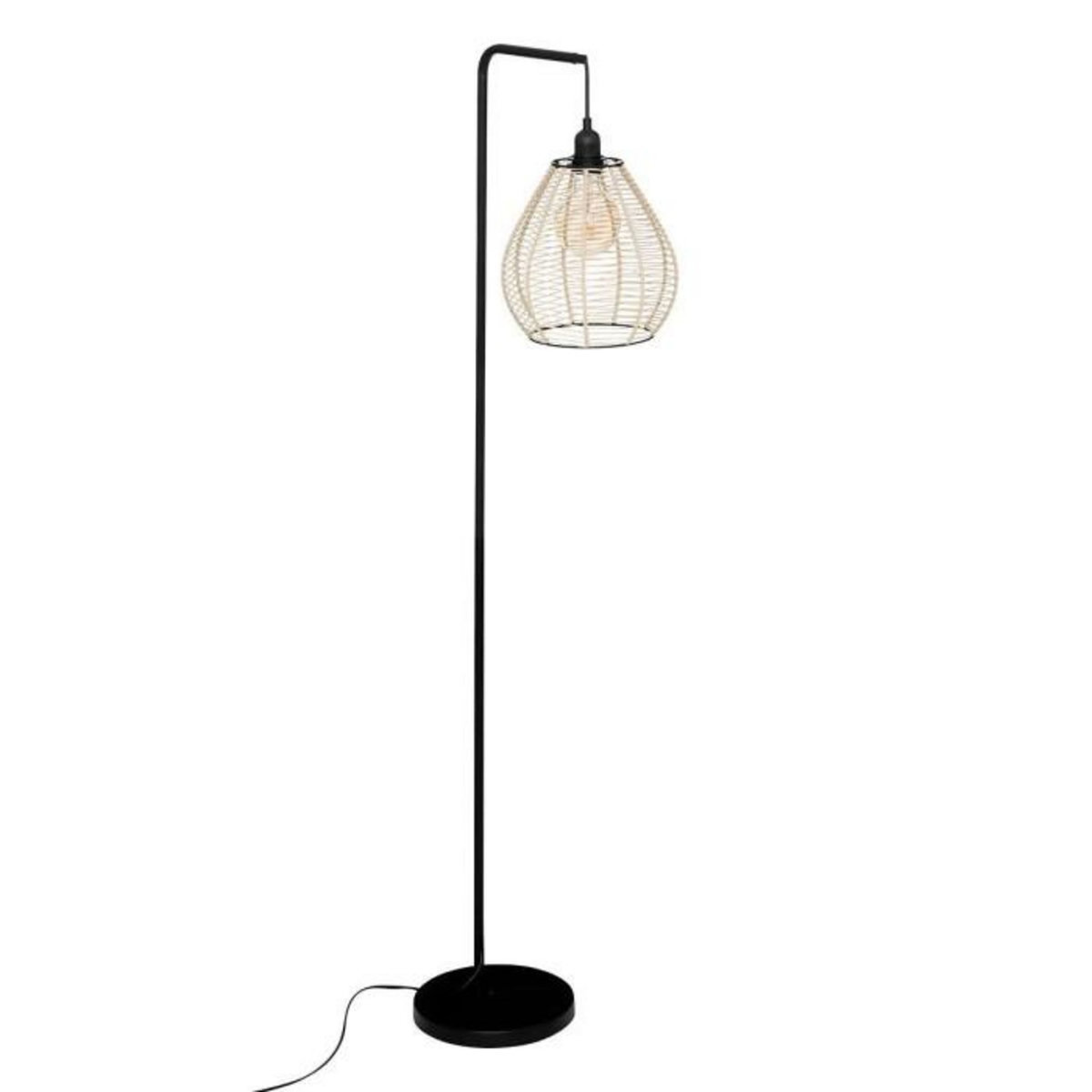 ATMOSPHERA Lampadaire en Métal  Delia  149cm Noir & Naturel