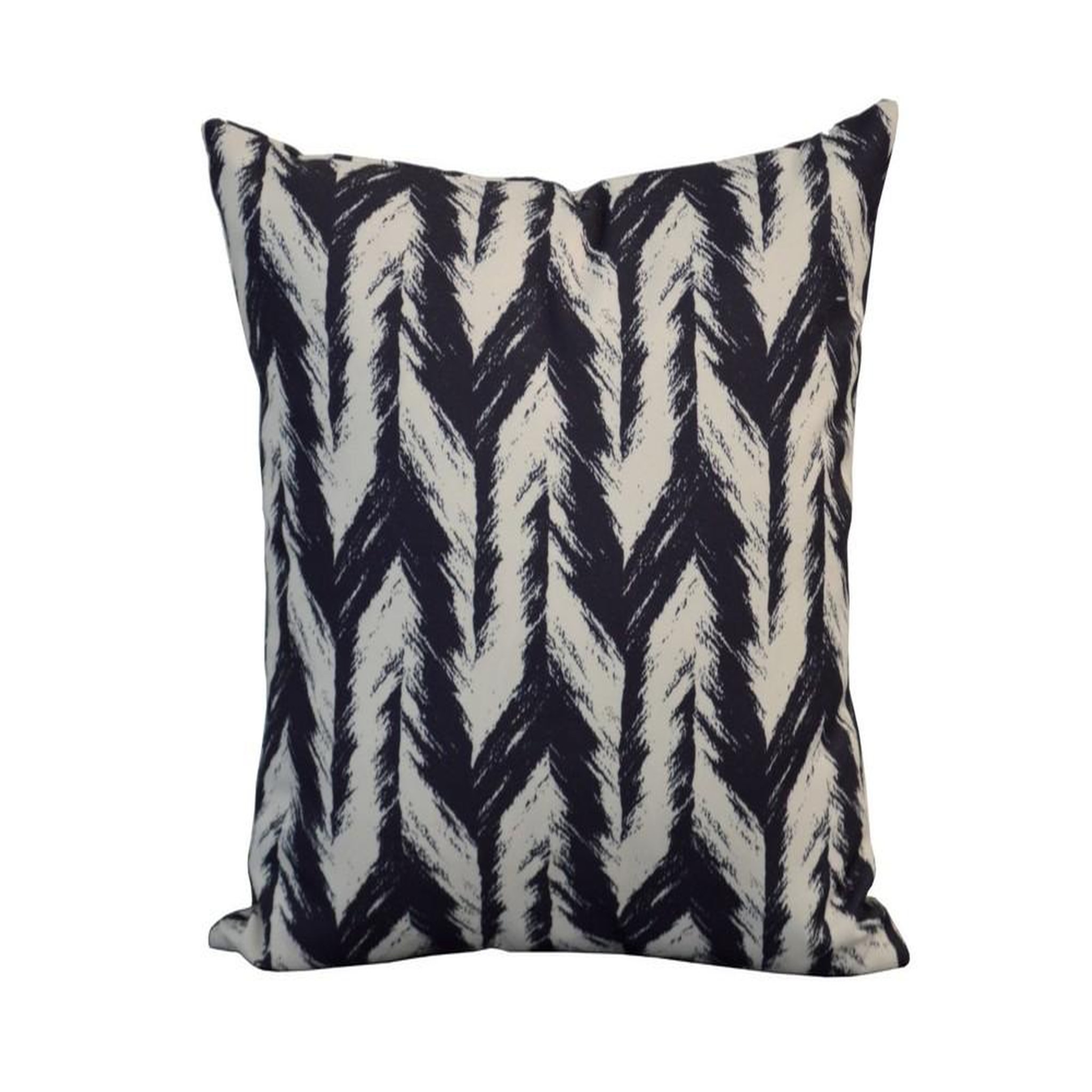 Proloisirs Coussin déhoussable exterieur décor Motif Graphique chevron noir 45 x 45 cm