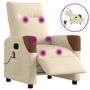 Voir la diapositive 1 : VIDAXL Fauteuil inclinable de massage electrique creme tissu