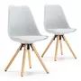 VS VENTA-STOCK Set de 2 chaises Salle à Manger Jeff Style Nordique Gris, 54 cm x 49 cm x 84 cm