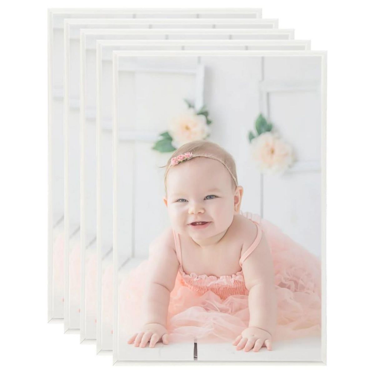 VIDAXL Collage de cadres photo 5 pcs de table Argente 21x29,7 cm MDF