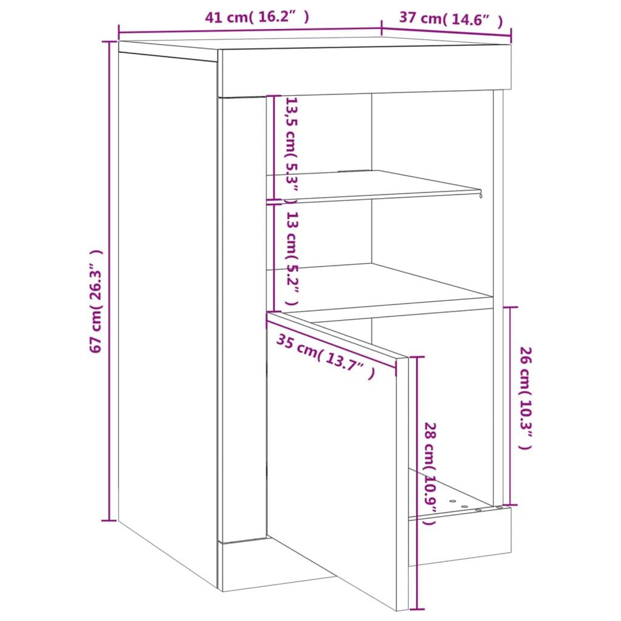 Voir la diapositive 6 : VIDAXL Armoire laterale et lumieres LED sonoma gris bois d'ingenierie