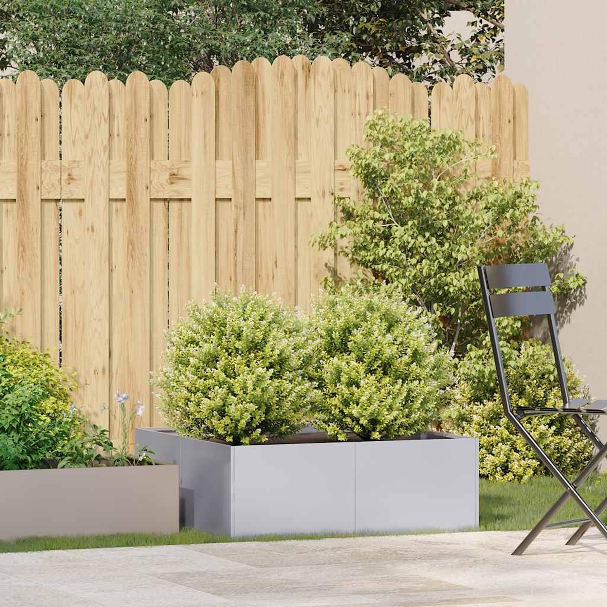 Voir la diapositive 3 : VIDAXL Jardiniere 80x80x30 cm acier galvanise