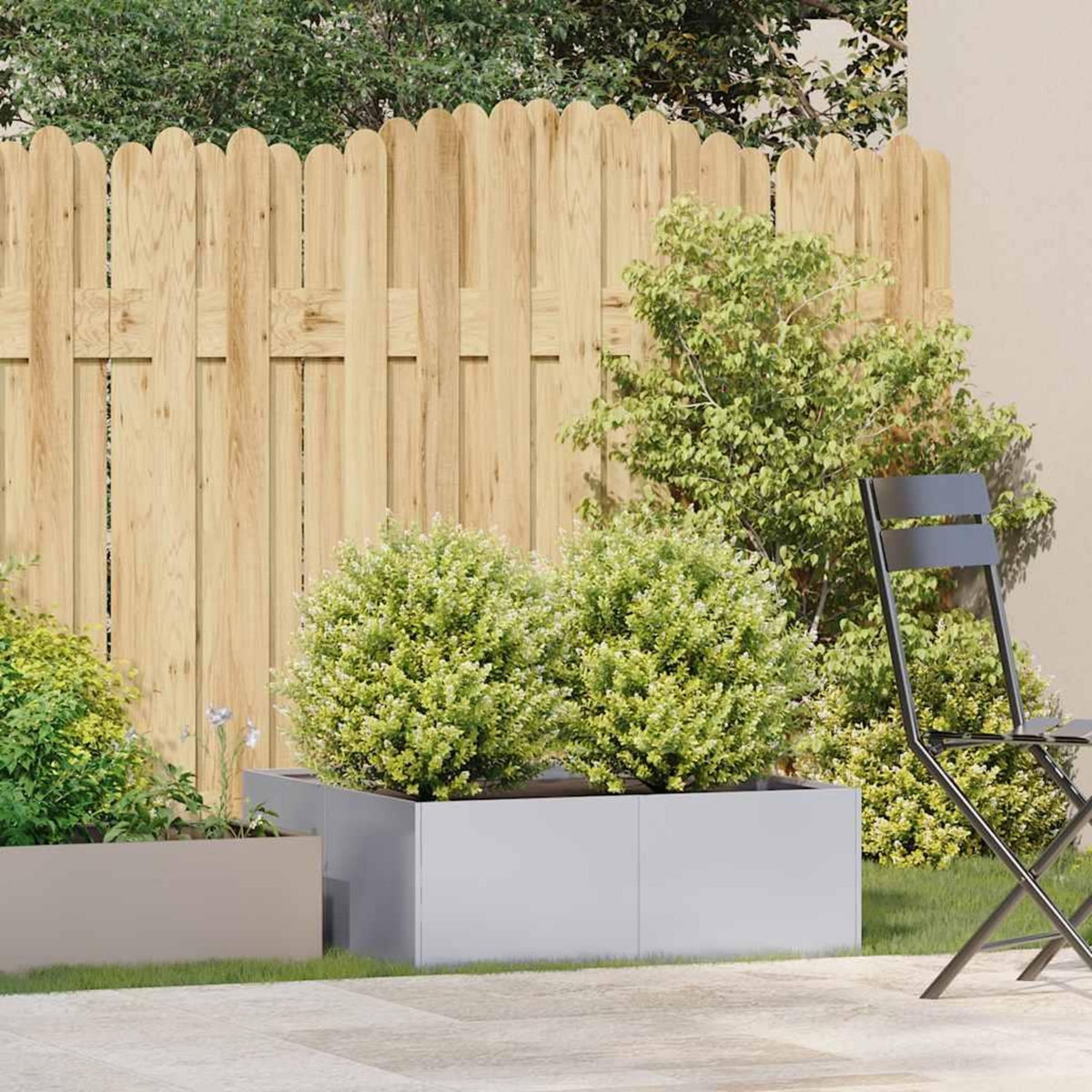 VIDAXL Jardiniere 80x80x30 cm acier galvanise