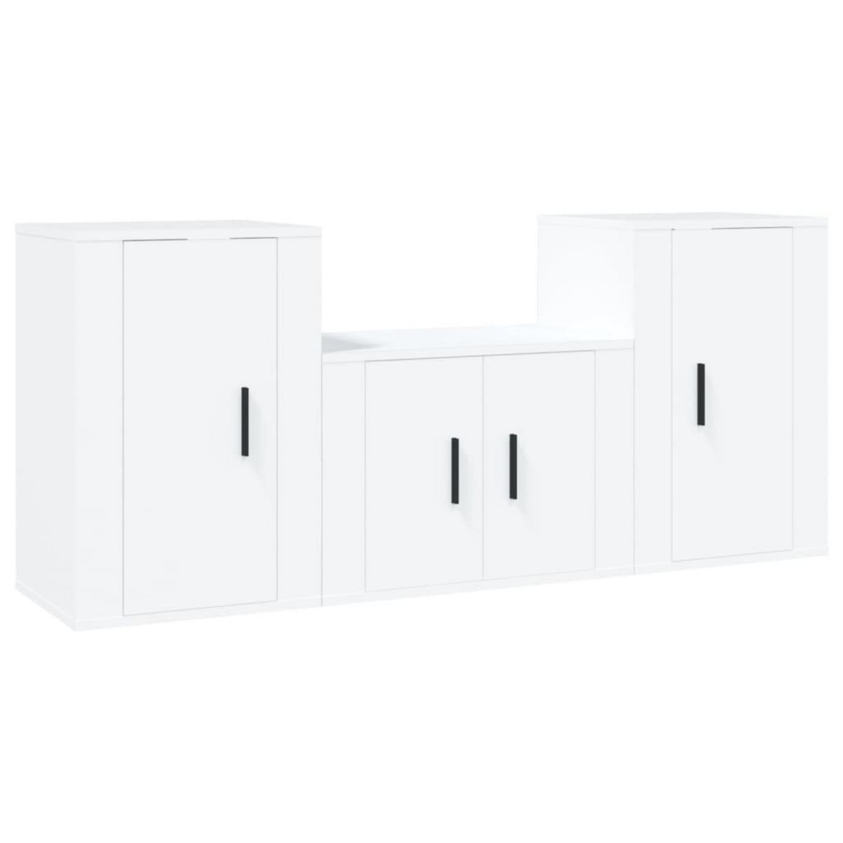 VIDAXL Ensemble de meubles TV 3 pcs Blanc Bois d'ingenierie