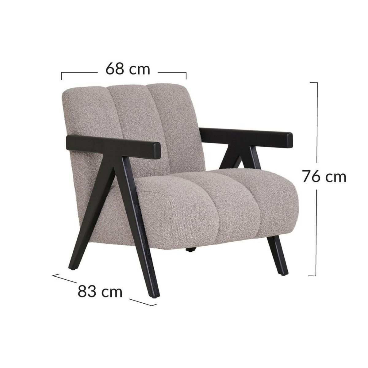 LISA DESIGN Almeria - fauteuil avec accoudoirs - en tissu bouclette