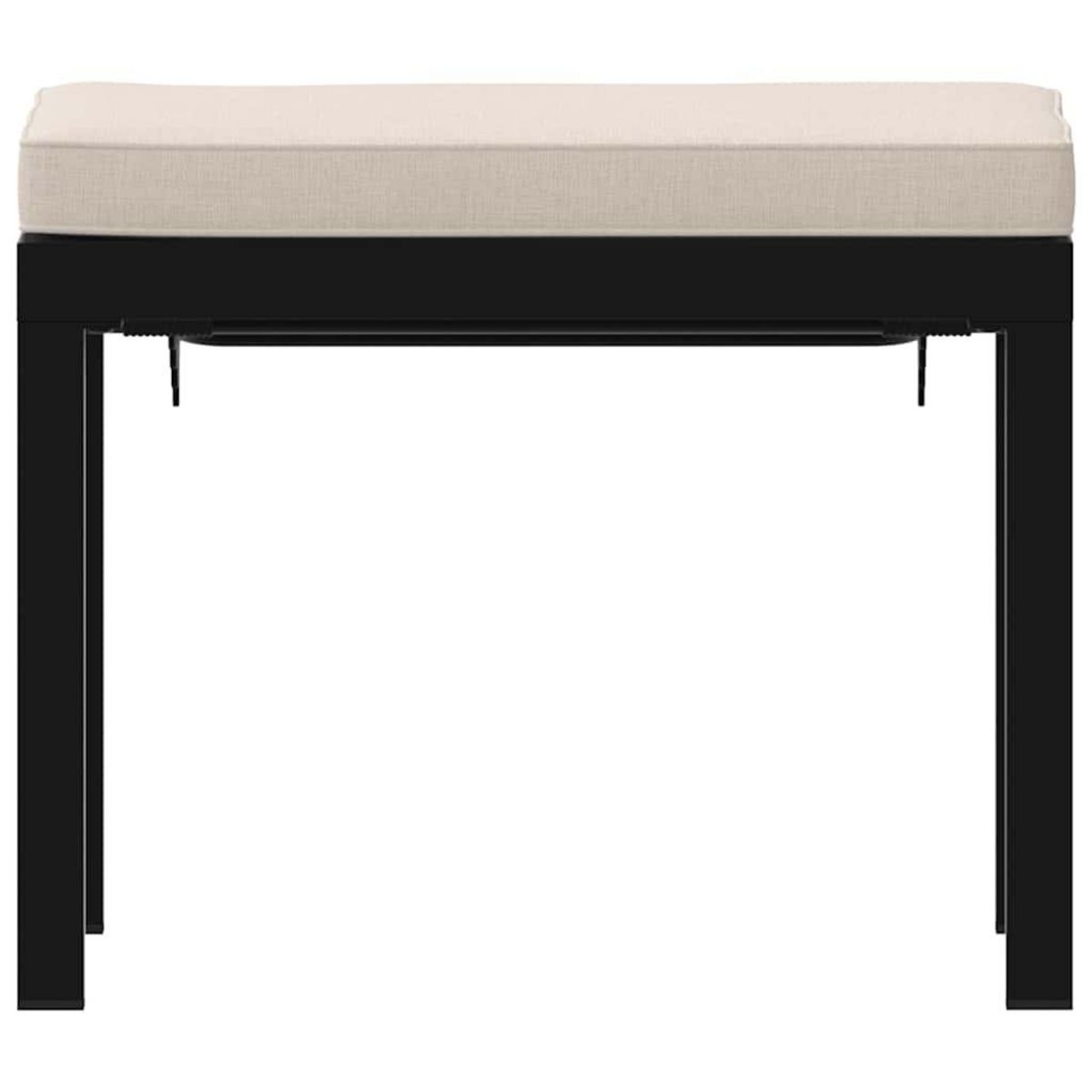 VIDAXL Tabouret de jardin avec coussin noir acier enduit de poudre