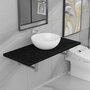 VIDAXL Meuble de salle de bain en deux pieces Ceramique Noir