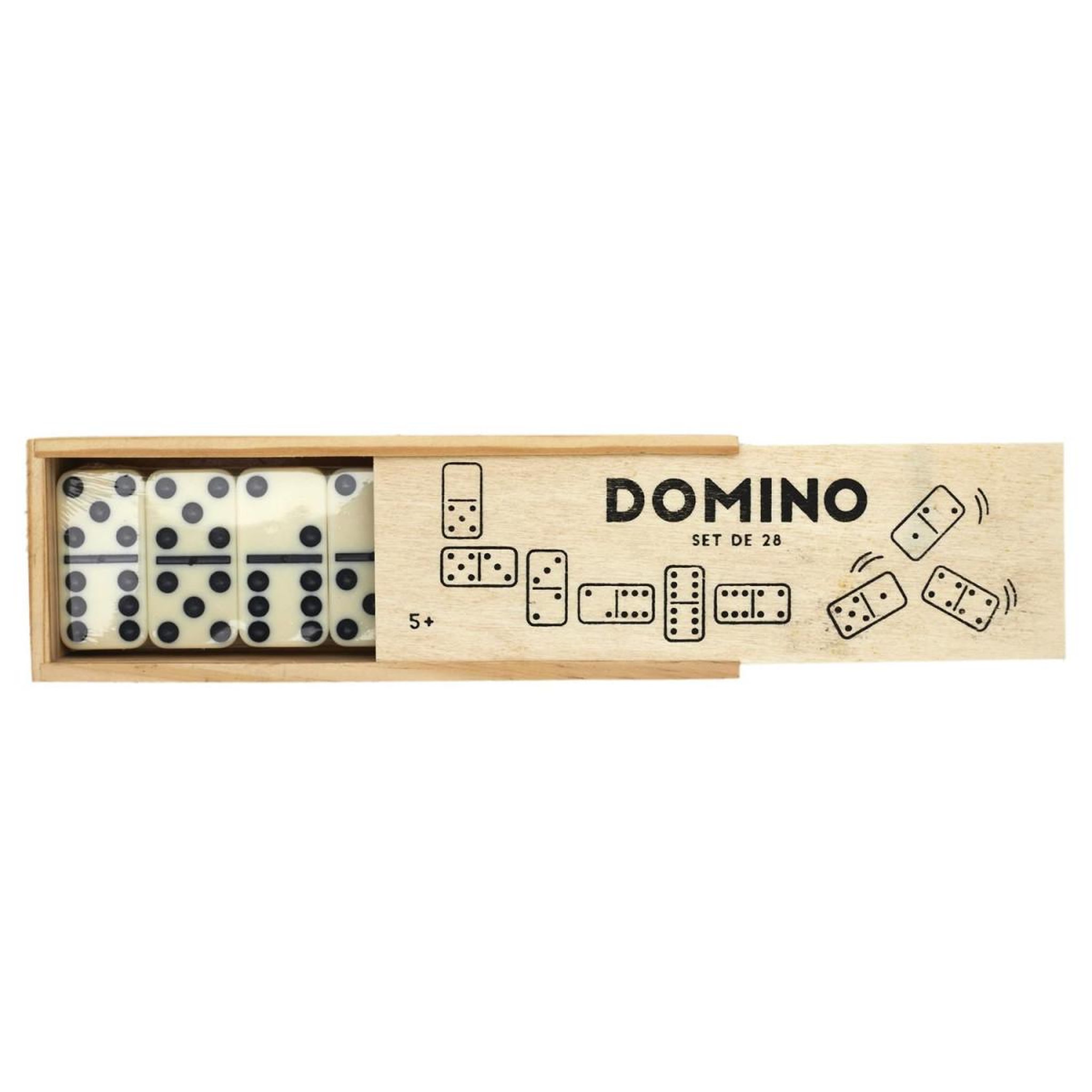 Voir la diapositive 1 : MISTER GADGET Jeu de société  domino  5cm ivoire & noir